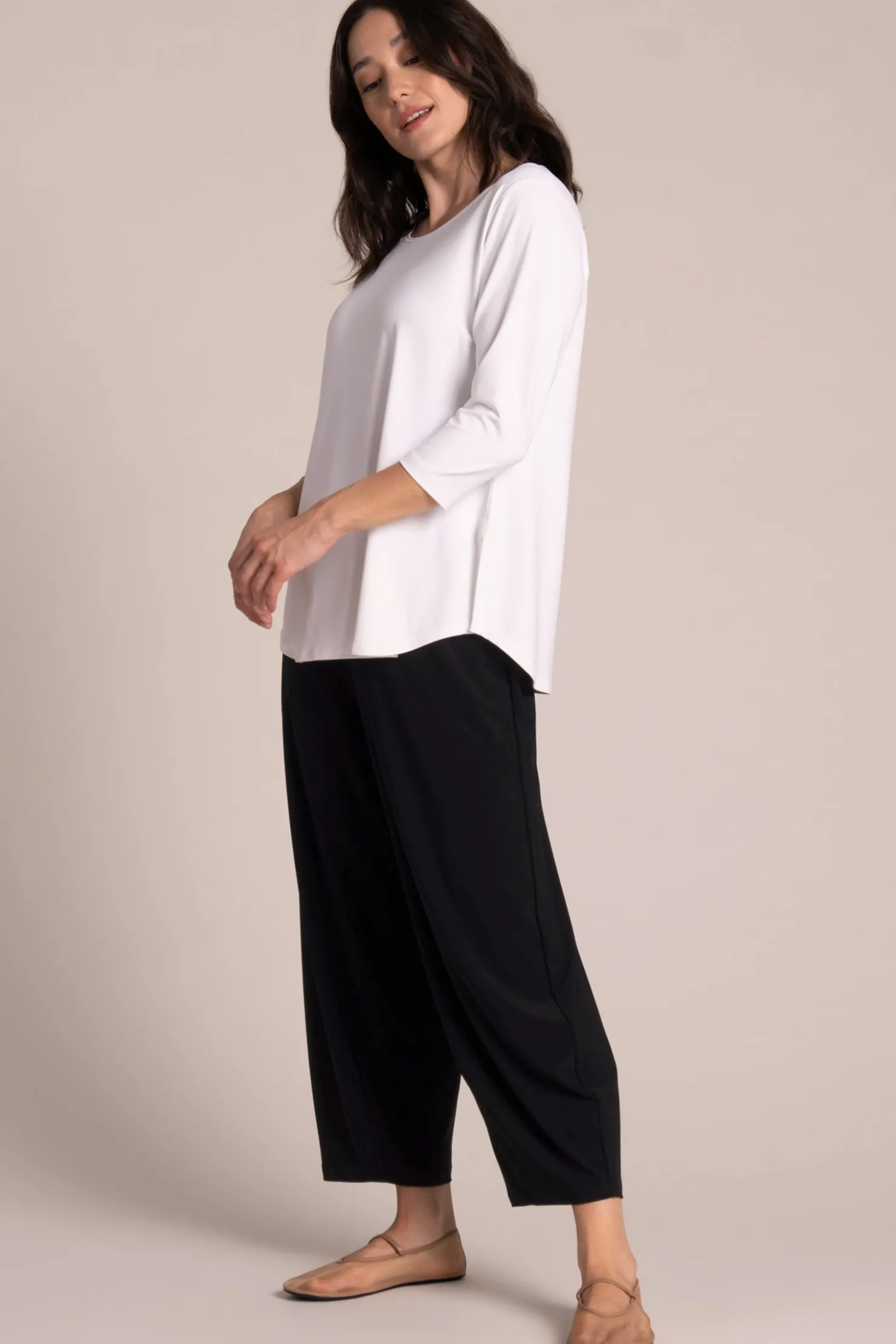 Sympli Bottoms>Narrow Lantern Pant Black