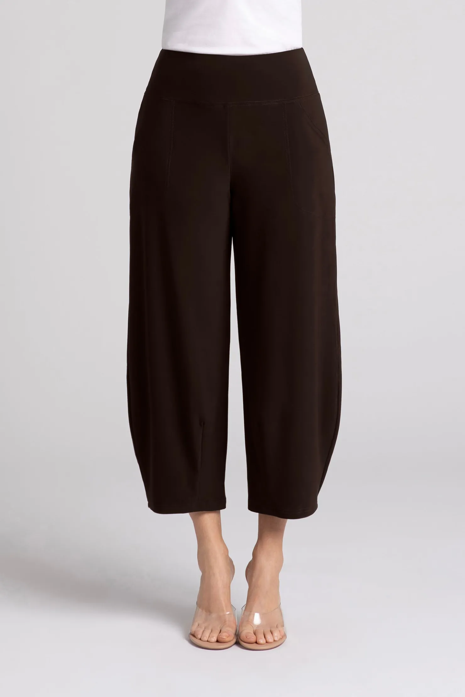 Sympli Bottoms>Narrow Lantern Pant Chocolate
