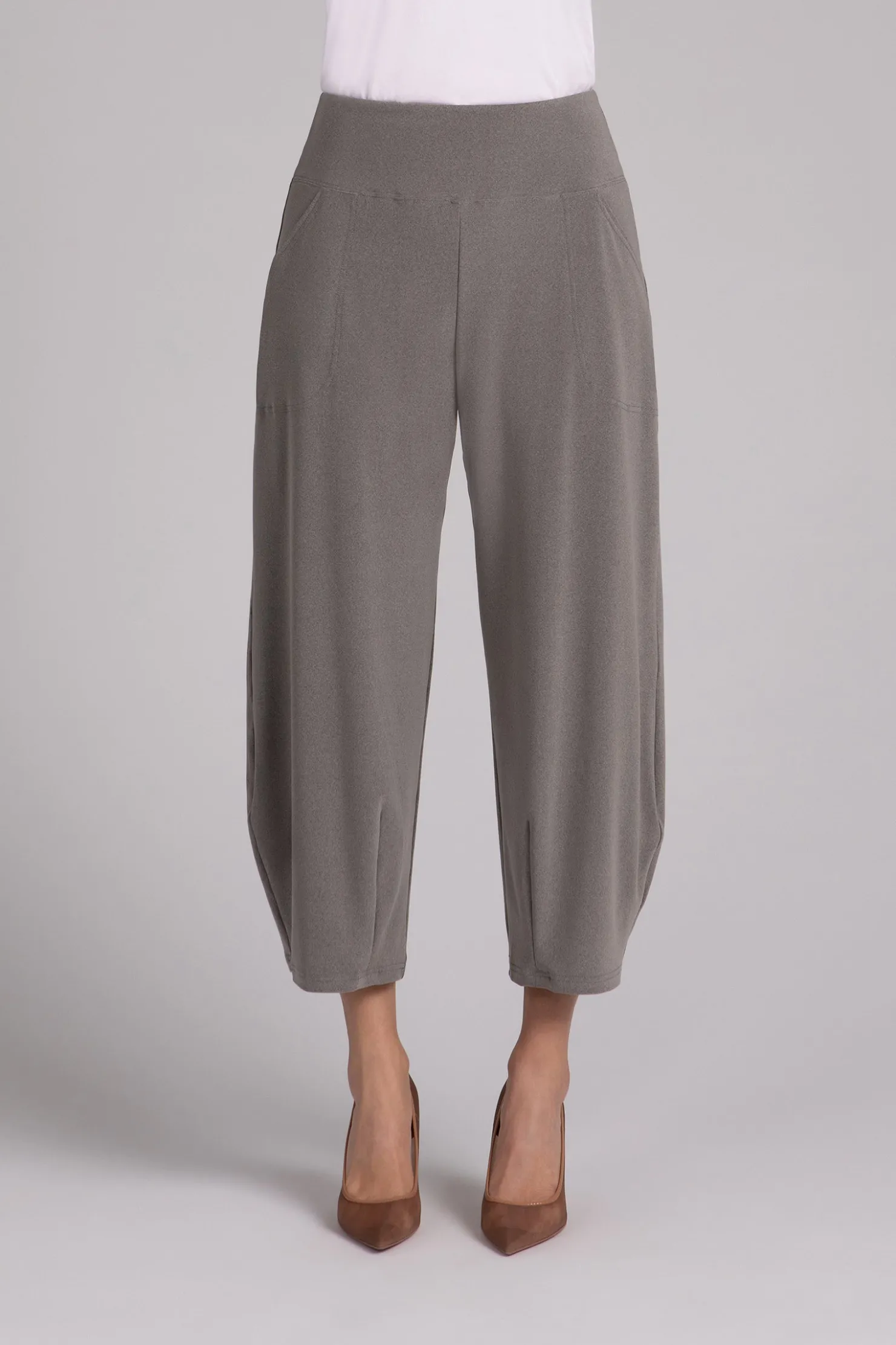 Sympli Bottoms>Narrow Lantern Pant MelangeSand