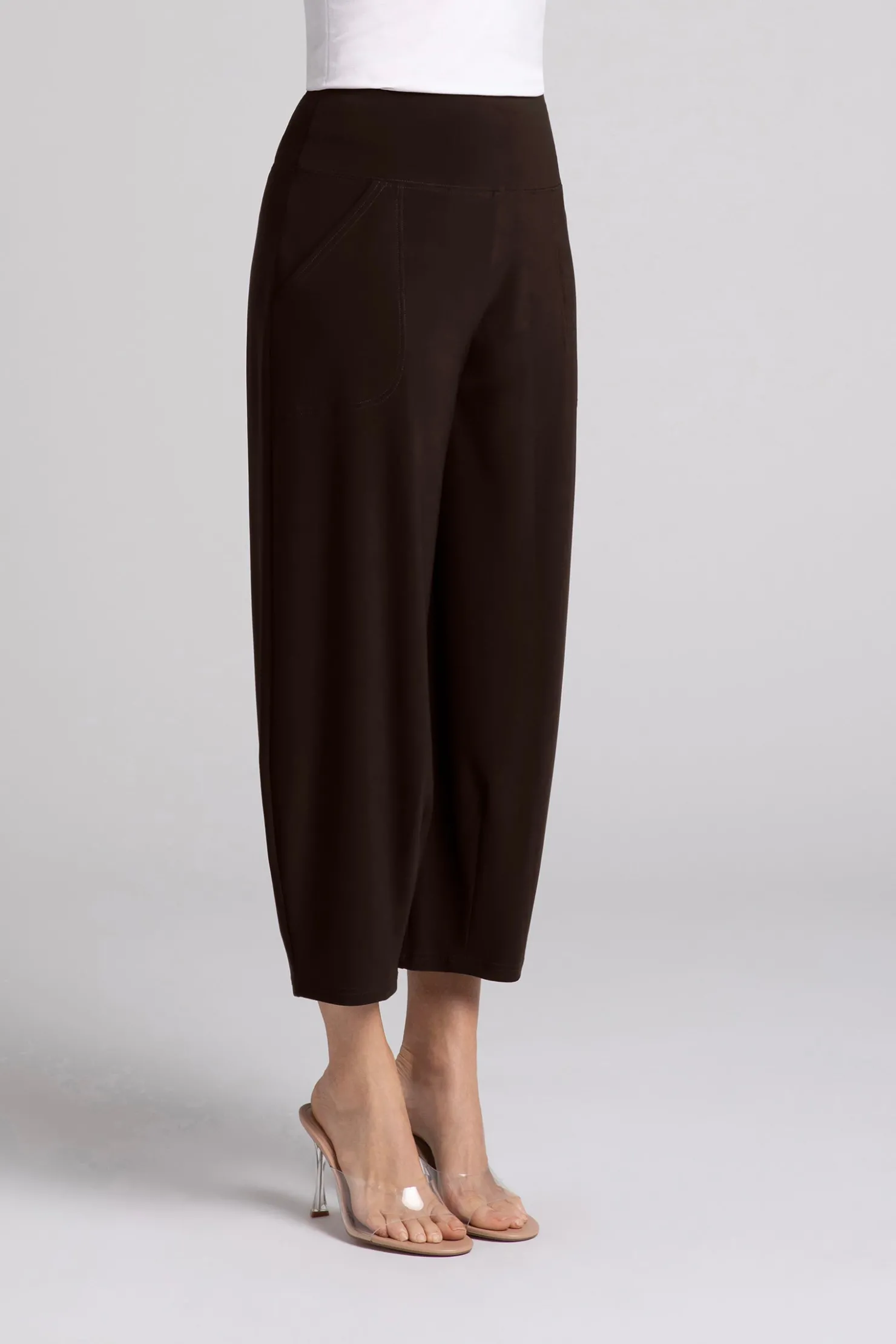 Sympli Bottoms>Narrow Lantern Pant Chocolate