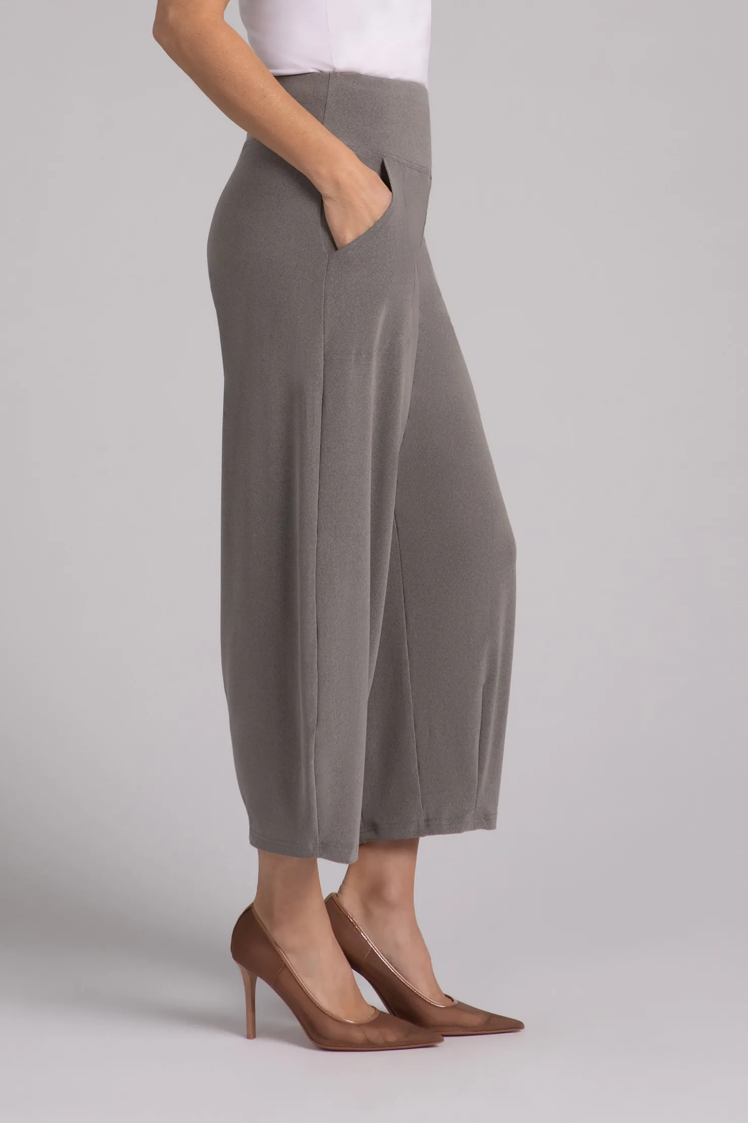 Sympli Bottoms>Narrow Lantern Pant MelangeSand