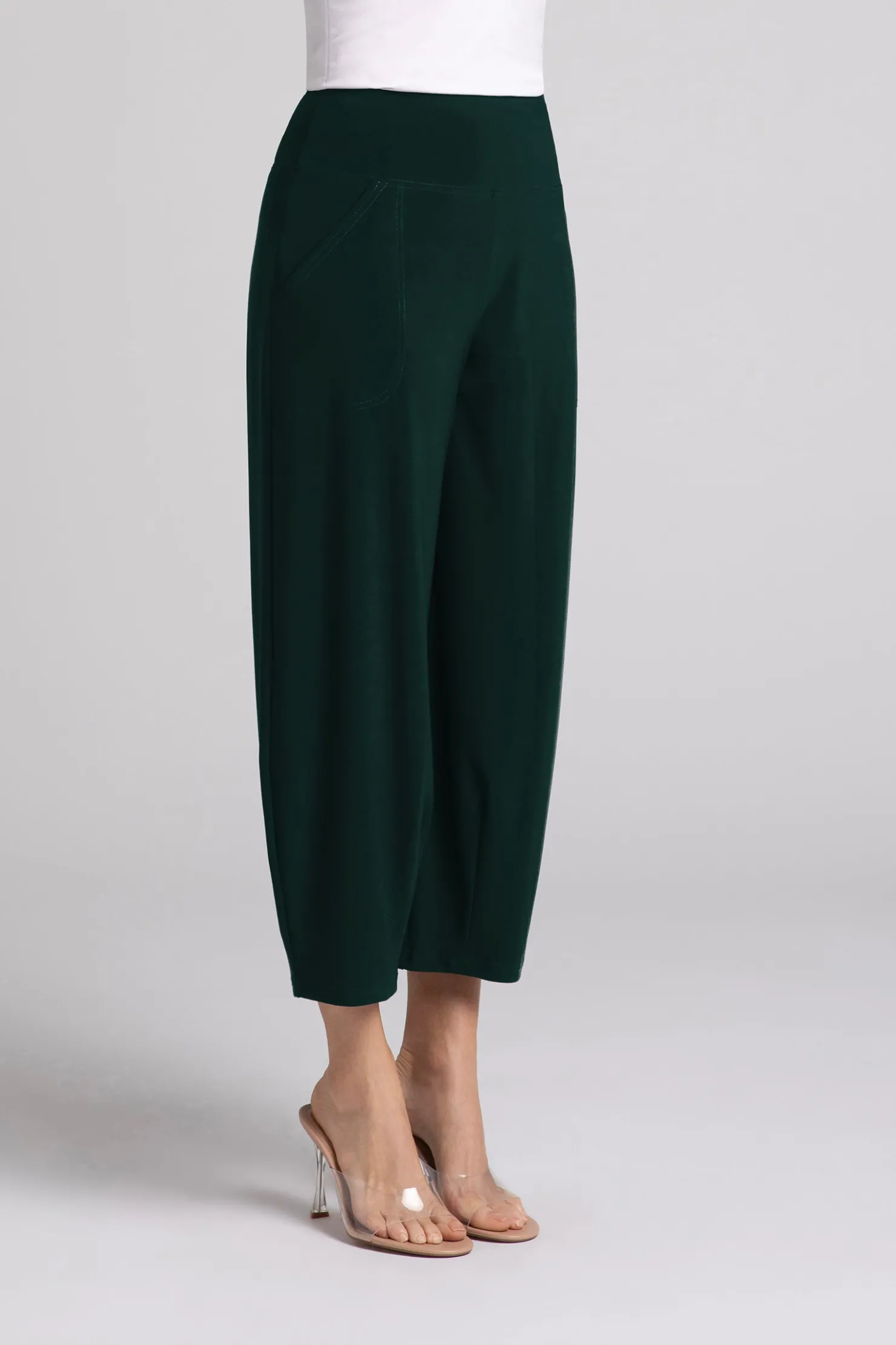 Sympli Bottoms>Narrow Lantern Pant Evergreen