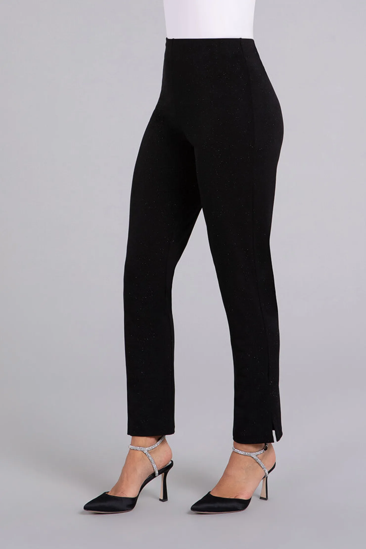 Sympli Bottoms>Narrow Pant Midi BlackSparkle