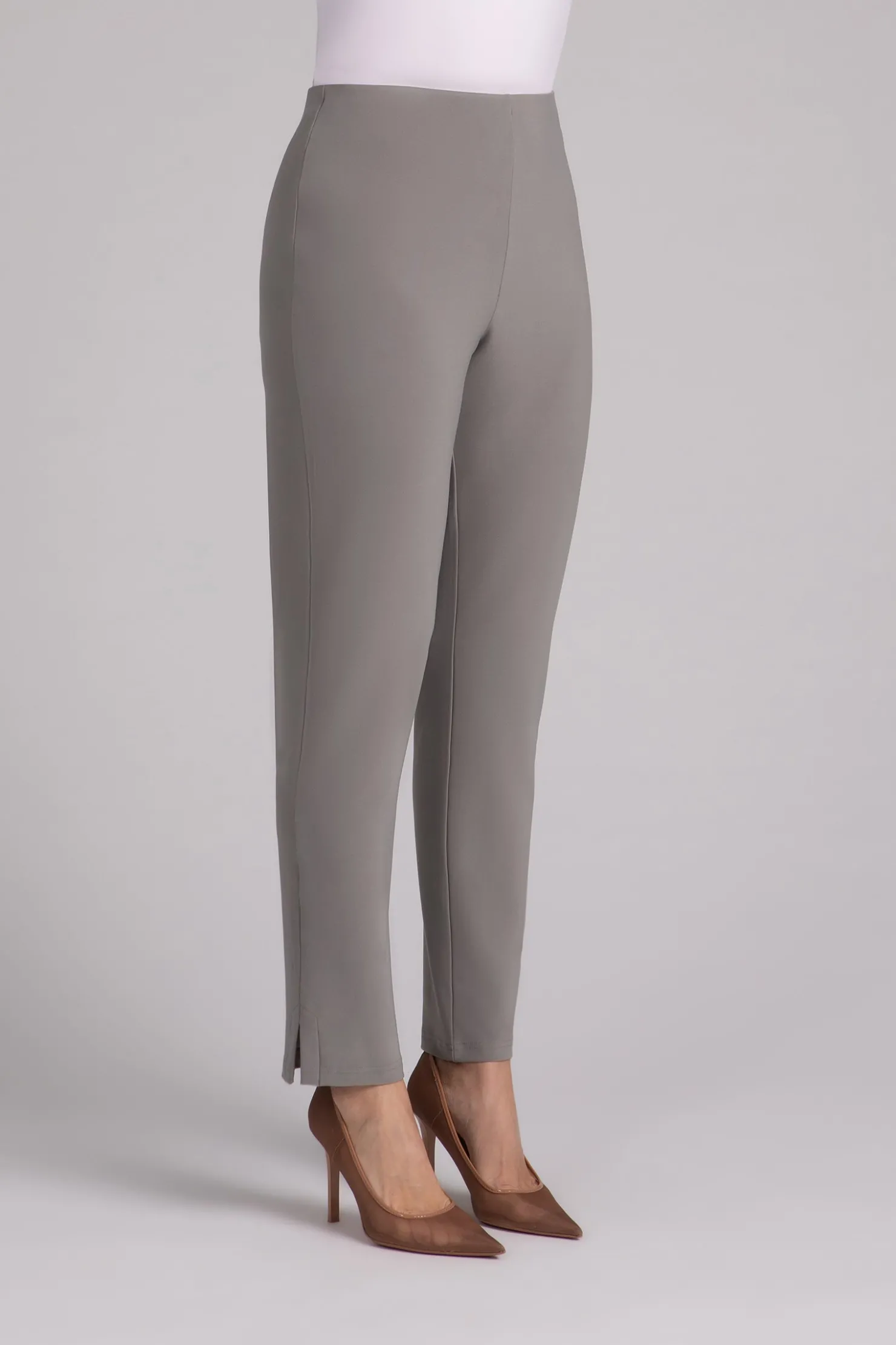 Sympli Bottoms>Narrow Pant Midi Taupe