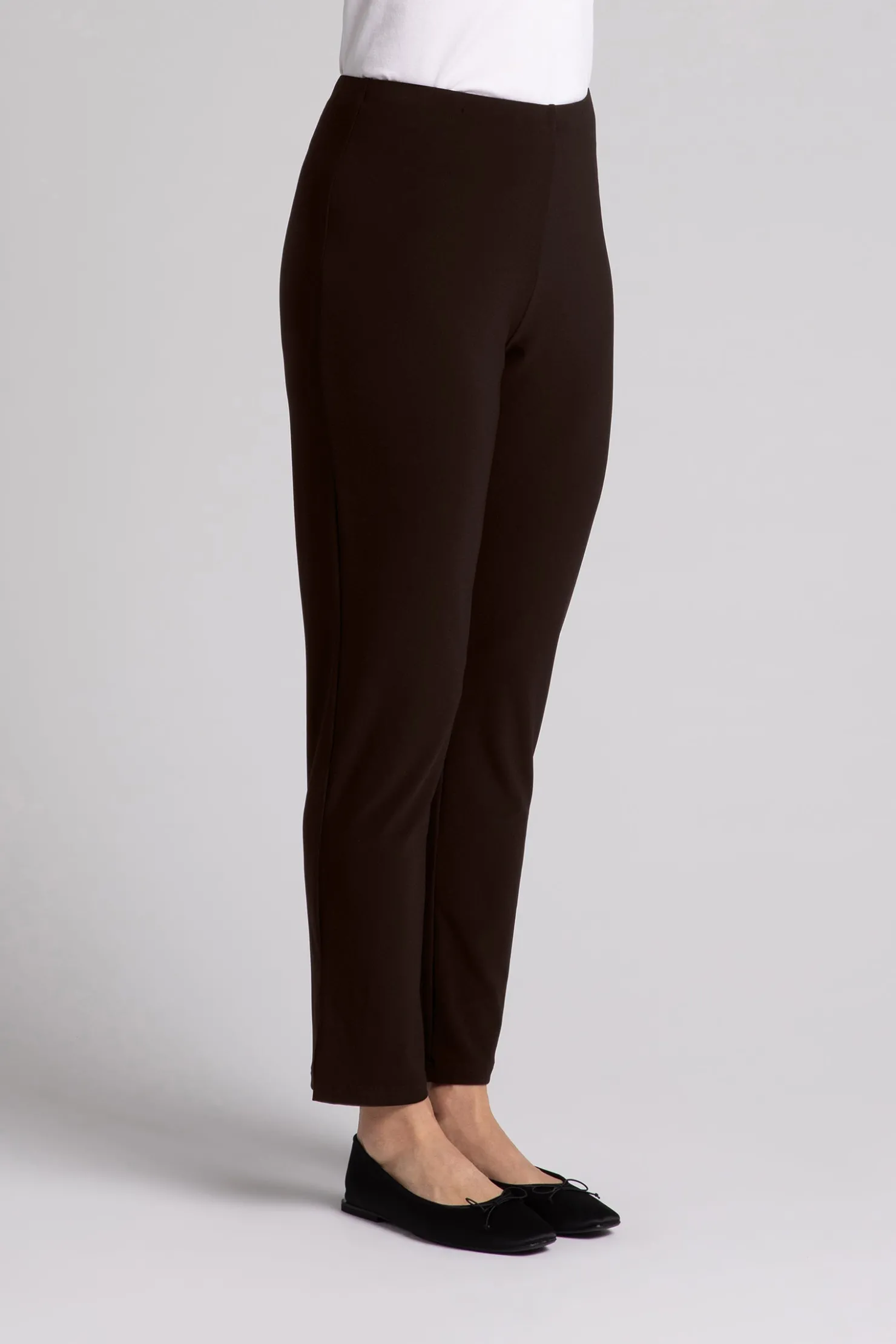 Sympli Bottoms>Narrow Pant Midi Chocolate