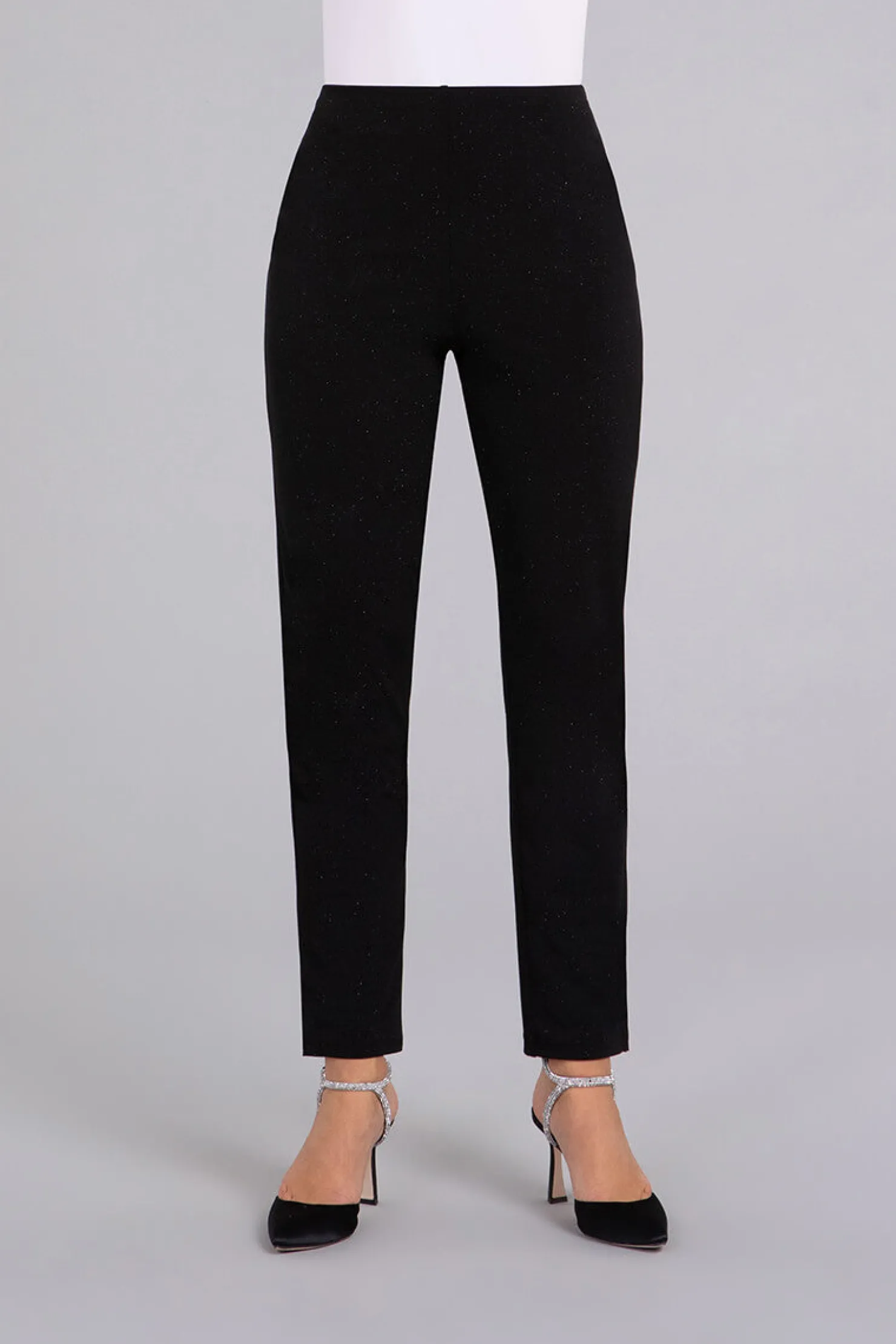 Sympli Bottoms>Narrow Pant Midi BlackSparkle