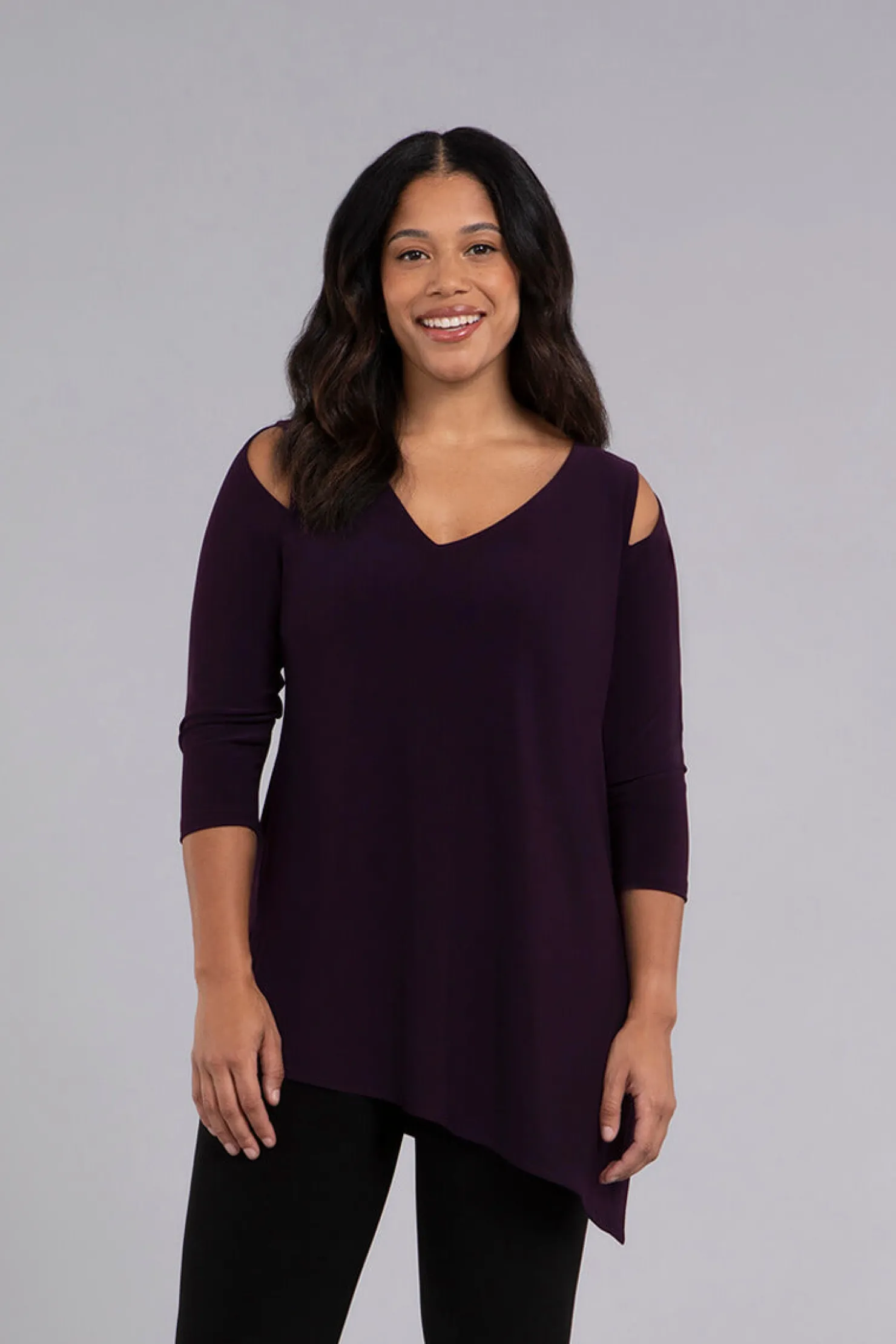 Sympli Tops>Nu Focus Tunic Currant