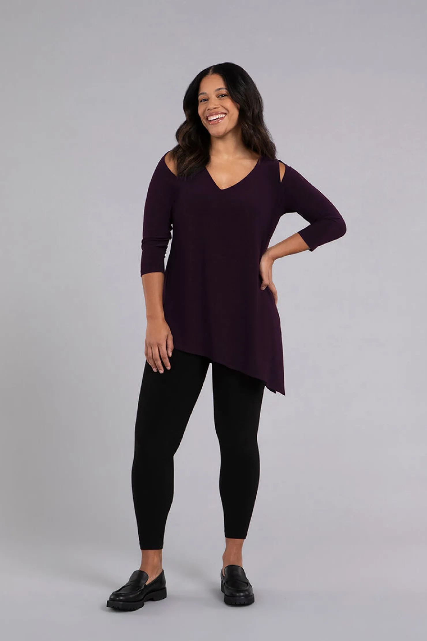 Sympli Tops>Nu Focus Tunic Currant