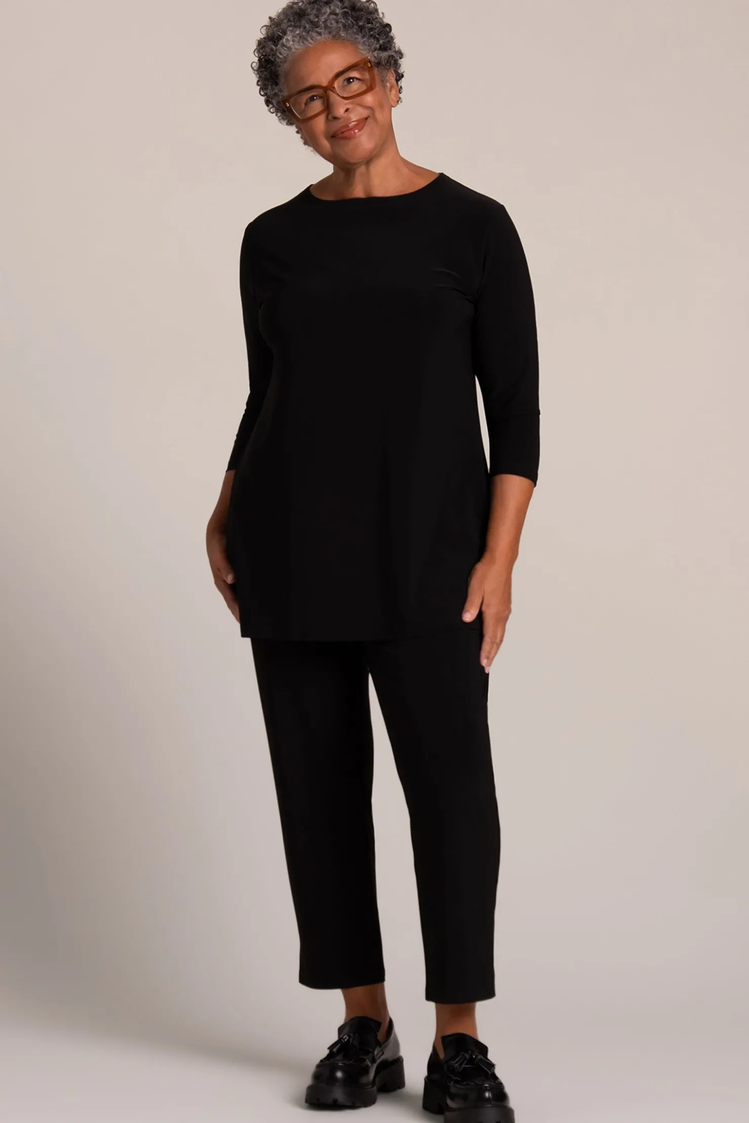 Sympli Tops>Nu Ideal Tunic Black