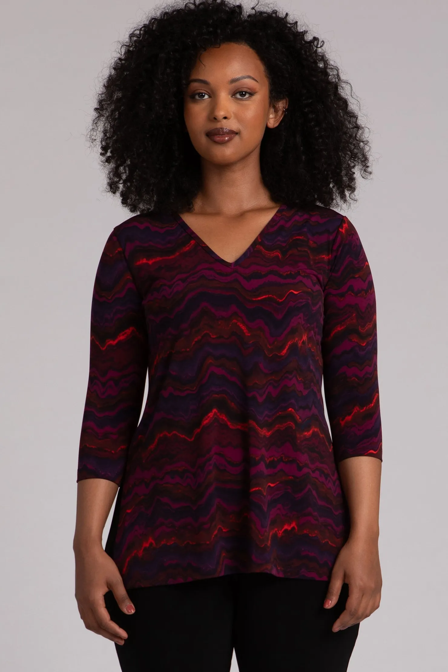 Sympli Tops>Nu Ideal V-Neck Tunic Agate