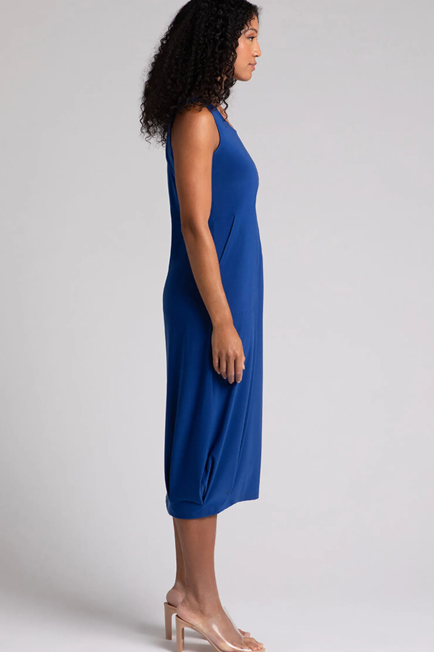 Sympli Dresses>Nu Pleat Hem Tank Dress Twilight