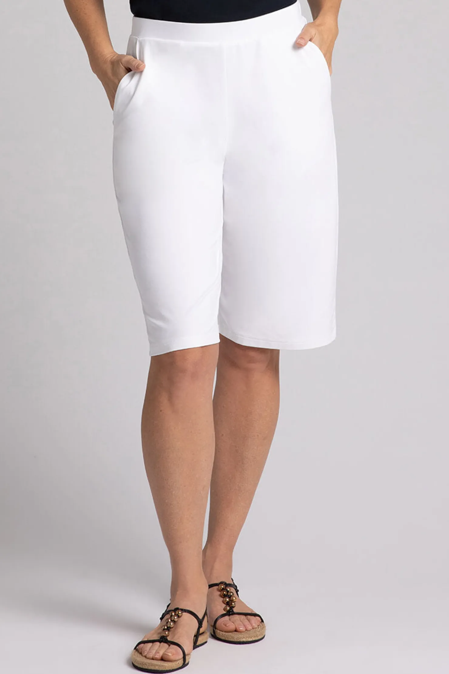 Sympli Bottoms>Nu Straight Leg Short White