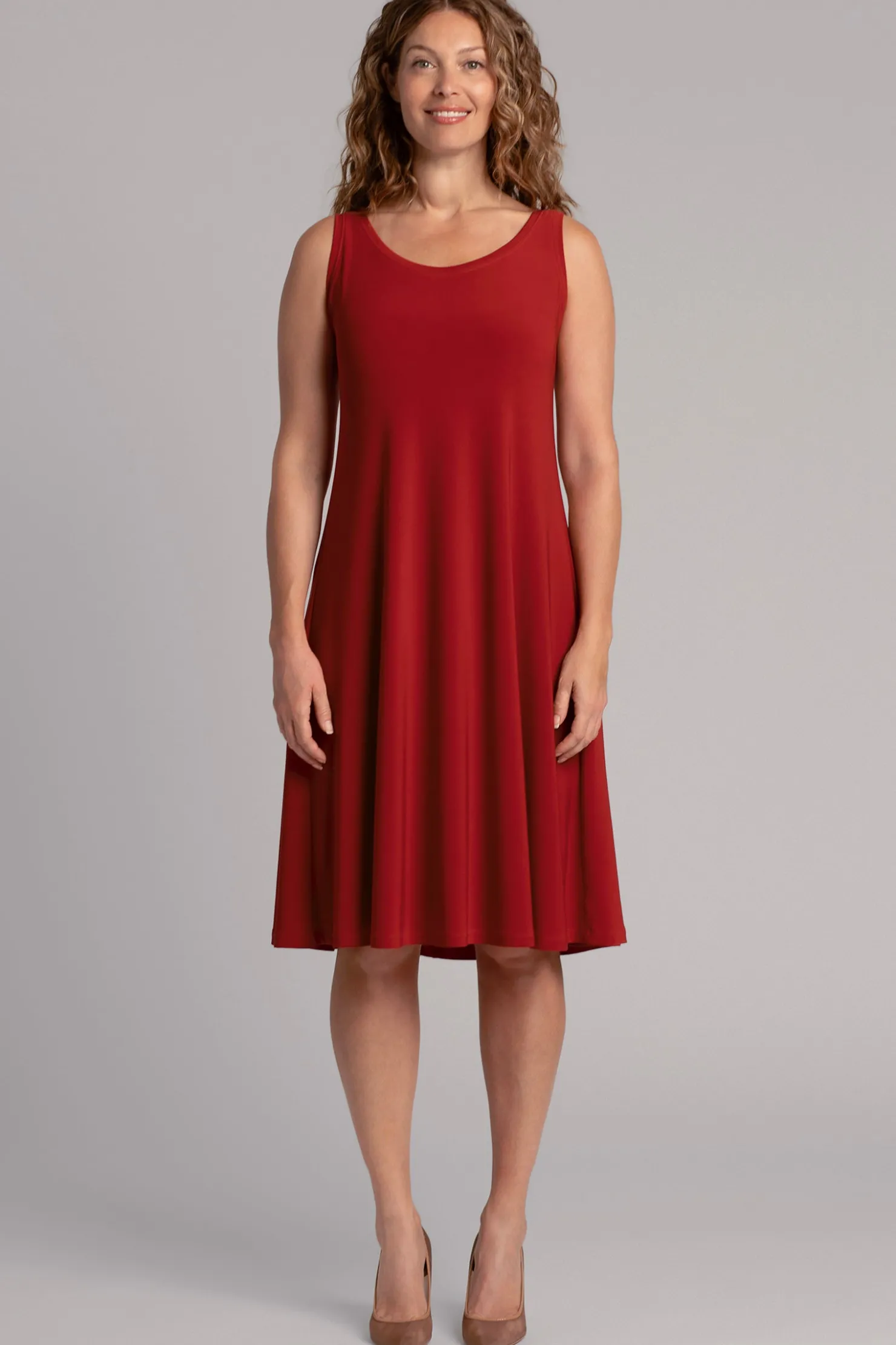 Sympli Dresses>Nu Tank Dress Short Red