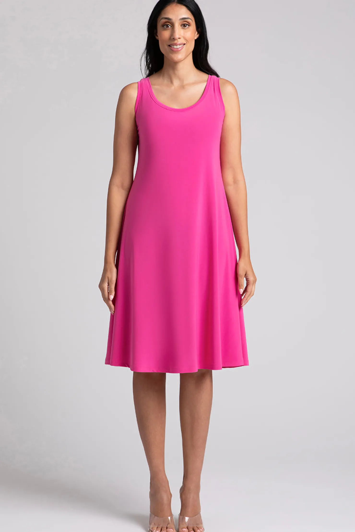 Sympli Dresses>Nu Tank Dress Short Peony
