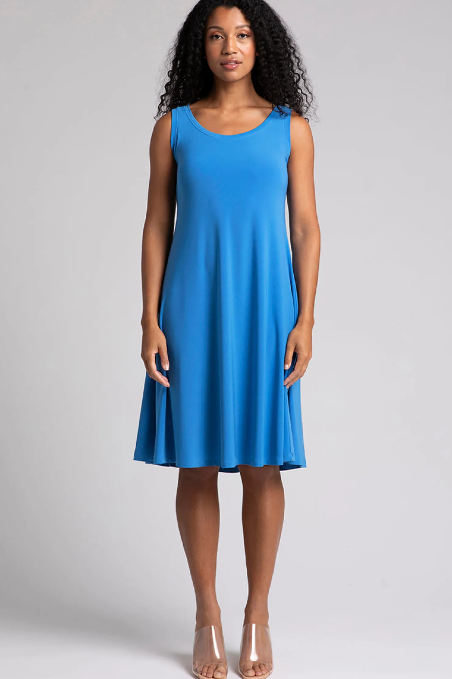 Sympli Dresses>Nu Tank Dress Short Marine