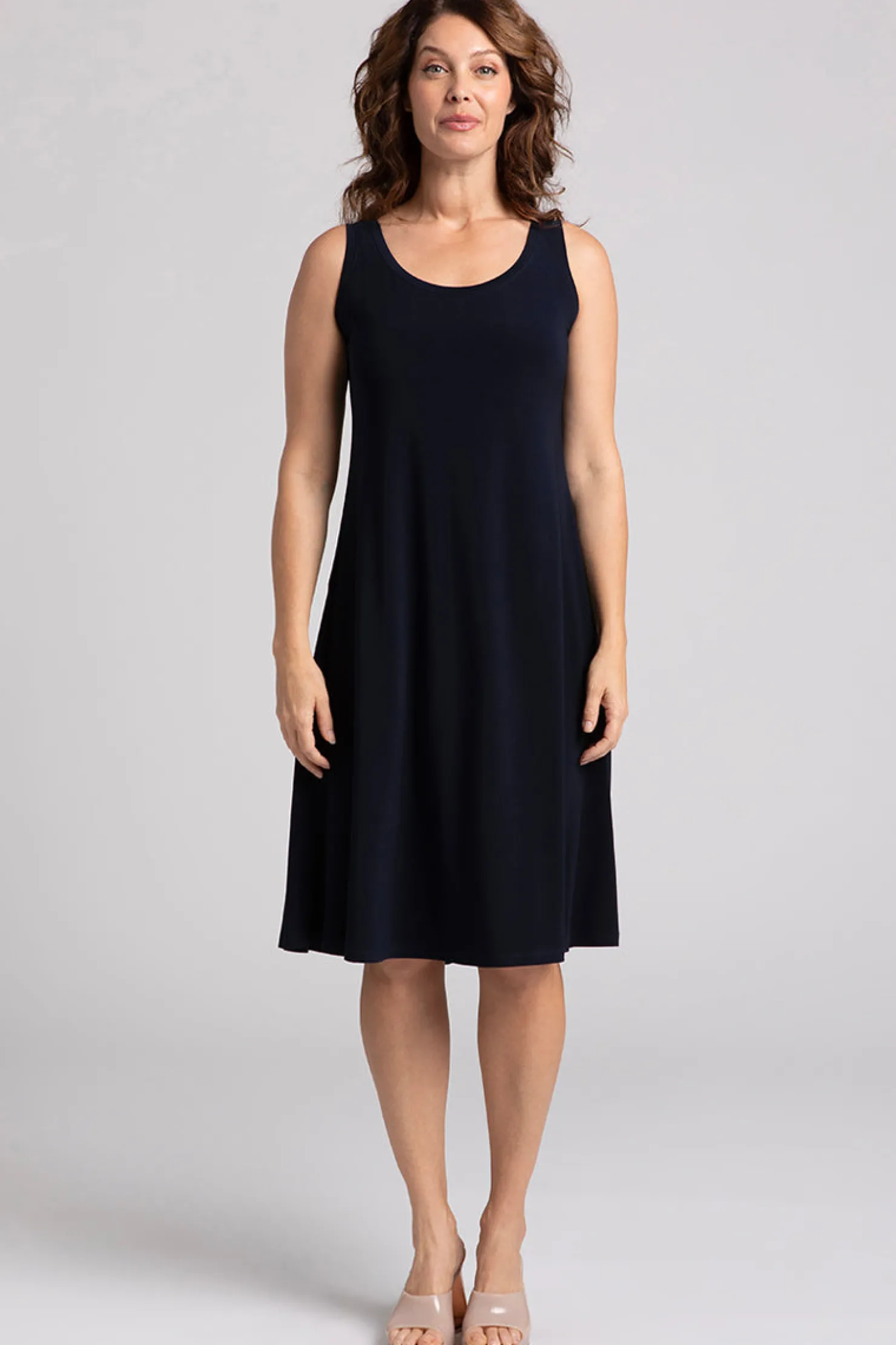 Sympli Dresses>Nu Tank Dress Short Navy