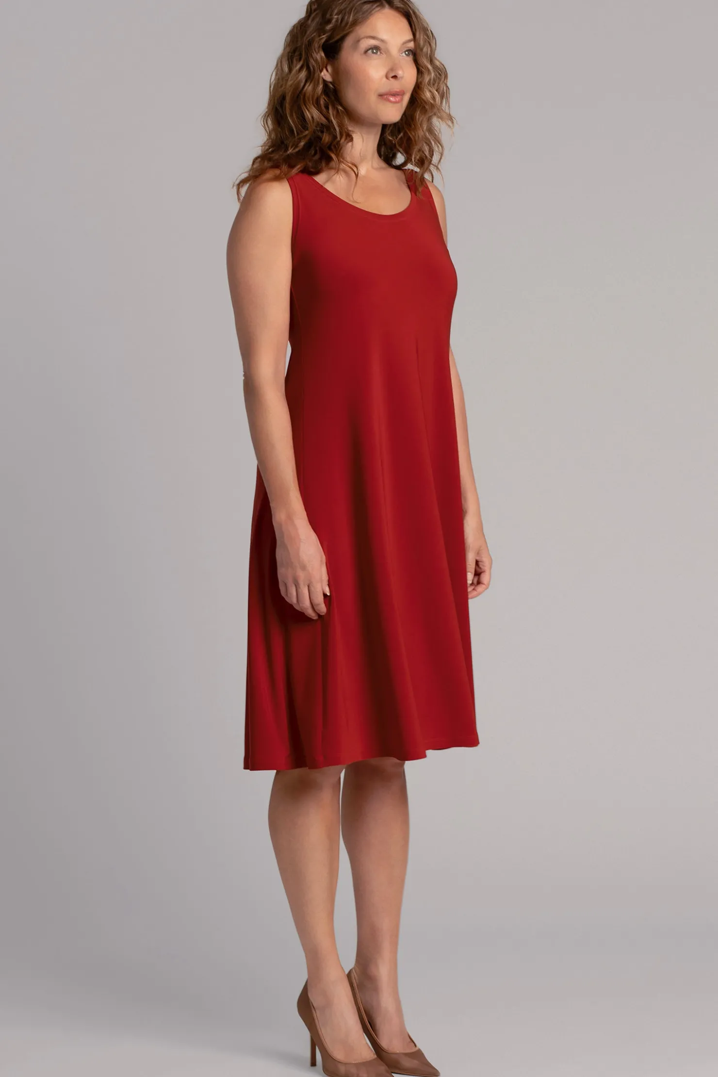 Sympli Dresses>Nu Tank Dress Short Red