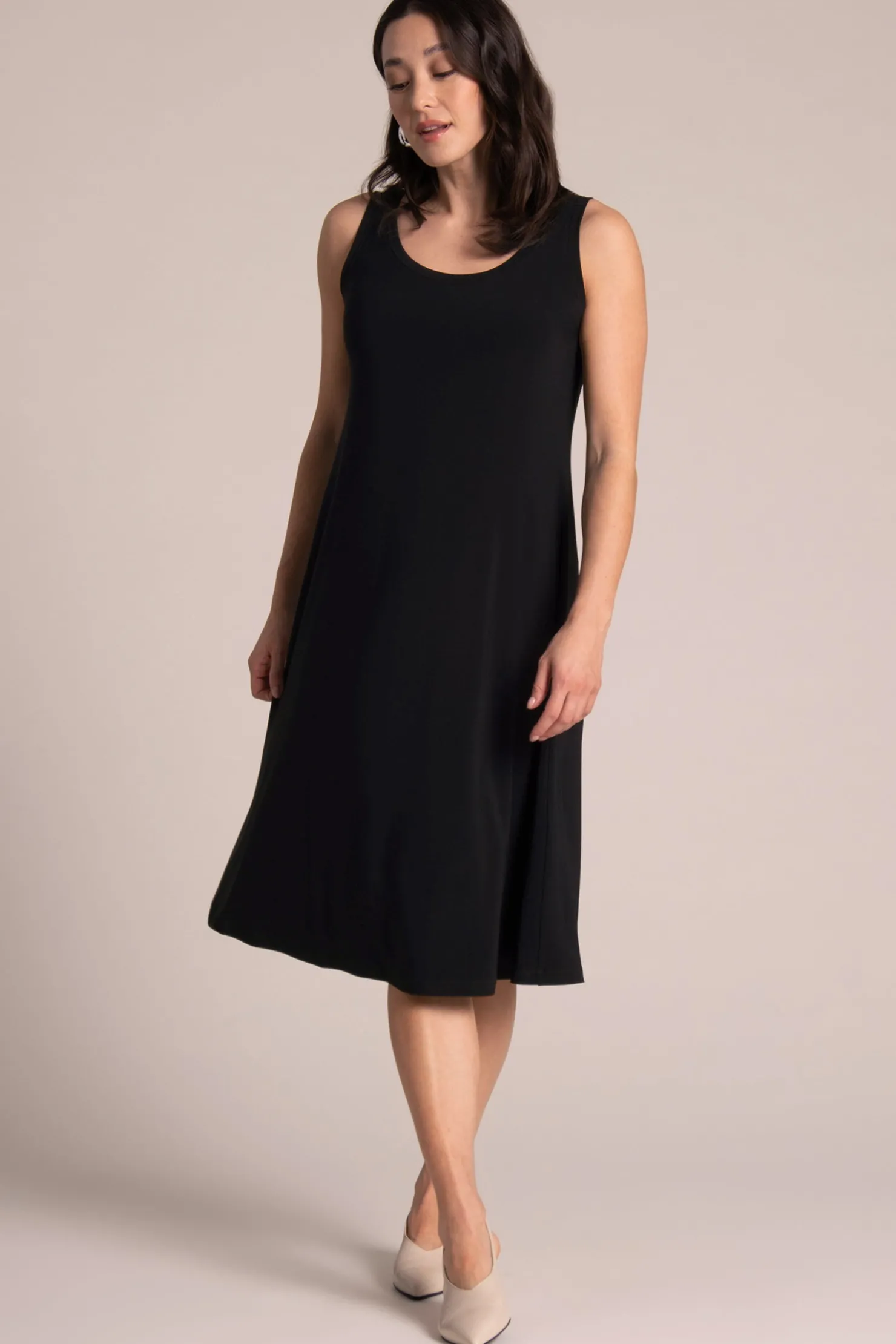 Sympli Dresses>Nu Tank Dress Short Black
