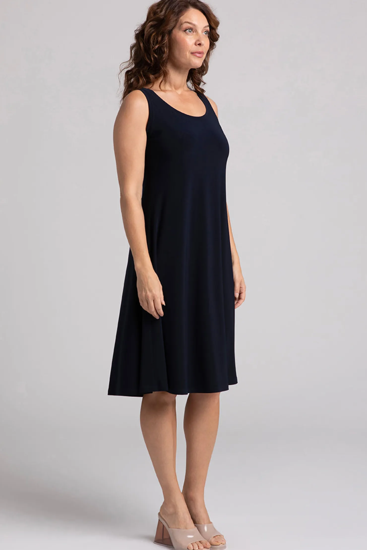 Sympli Dresses>Nu Tank Dress Short Navy