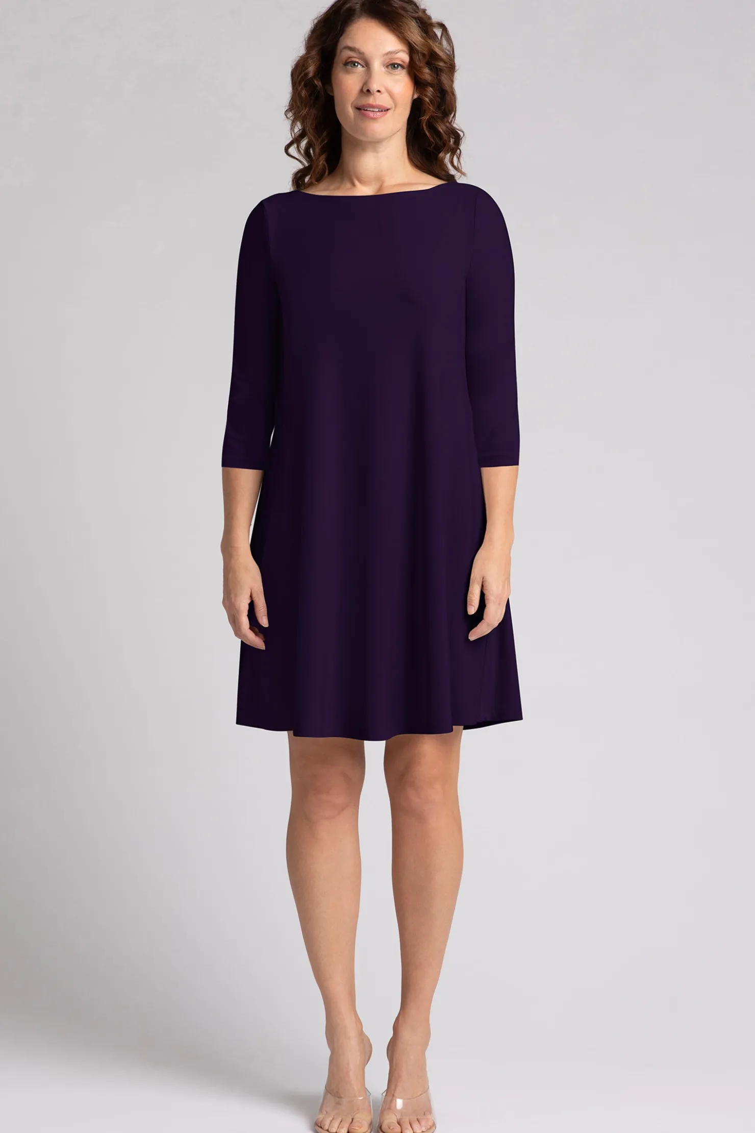 Sympli Dresses>Nu Trapeze Dress Blackberry