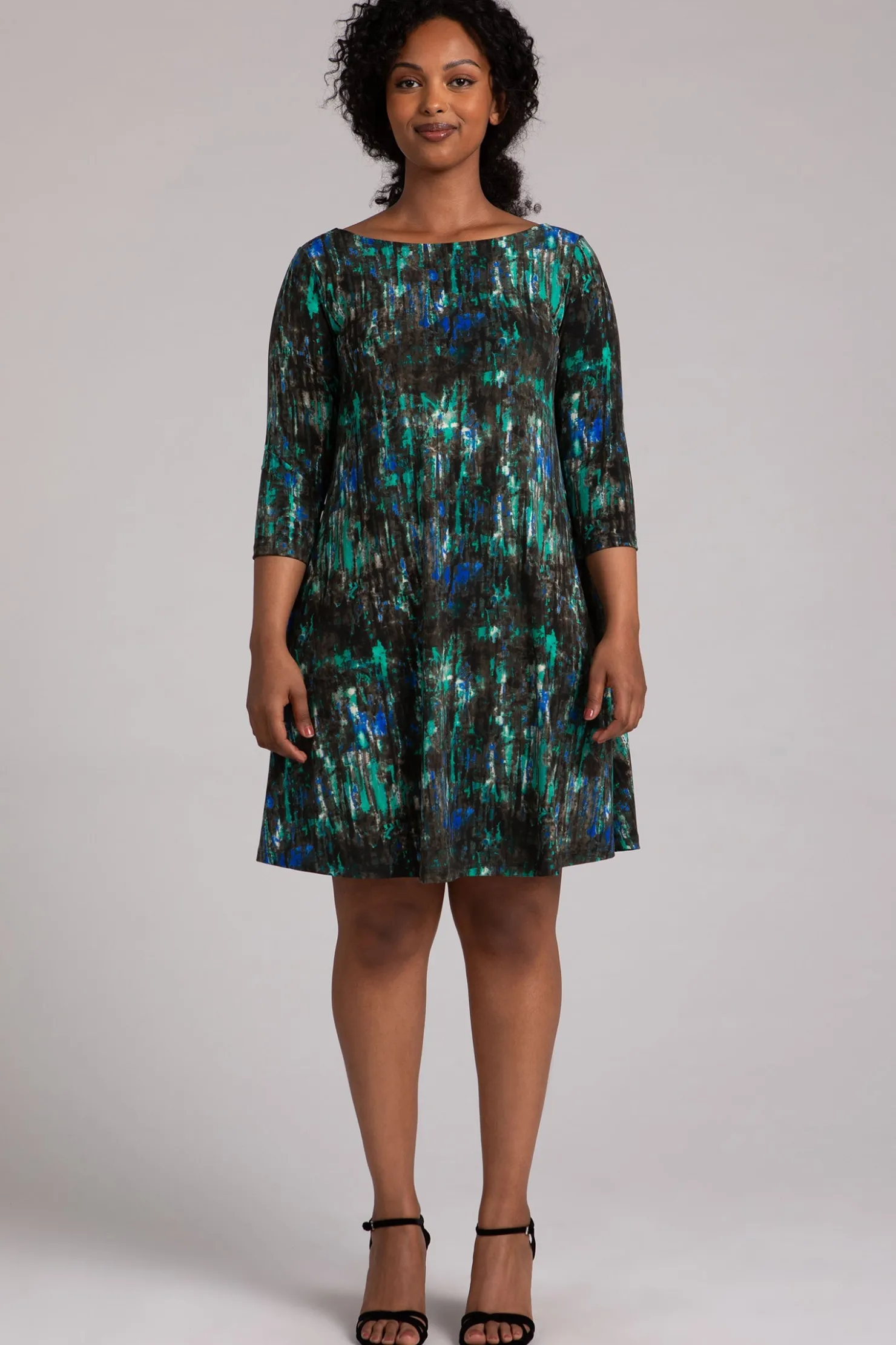 Sympli Dresses>Nu Trapeze Dress CamoForest