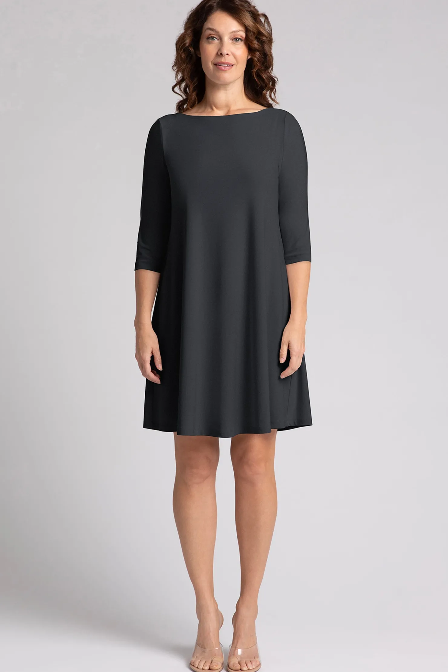 Sympli Dresses>Nu Trapeze Dress Graphite