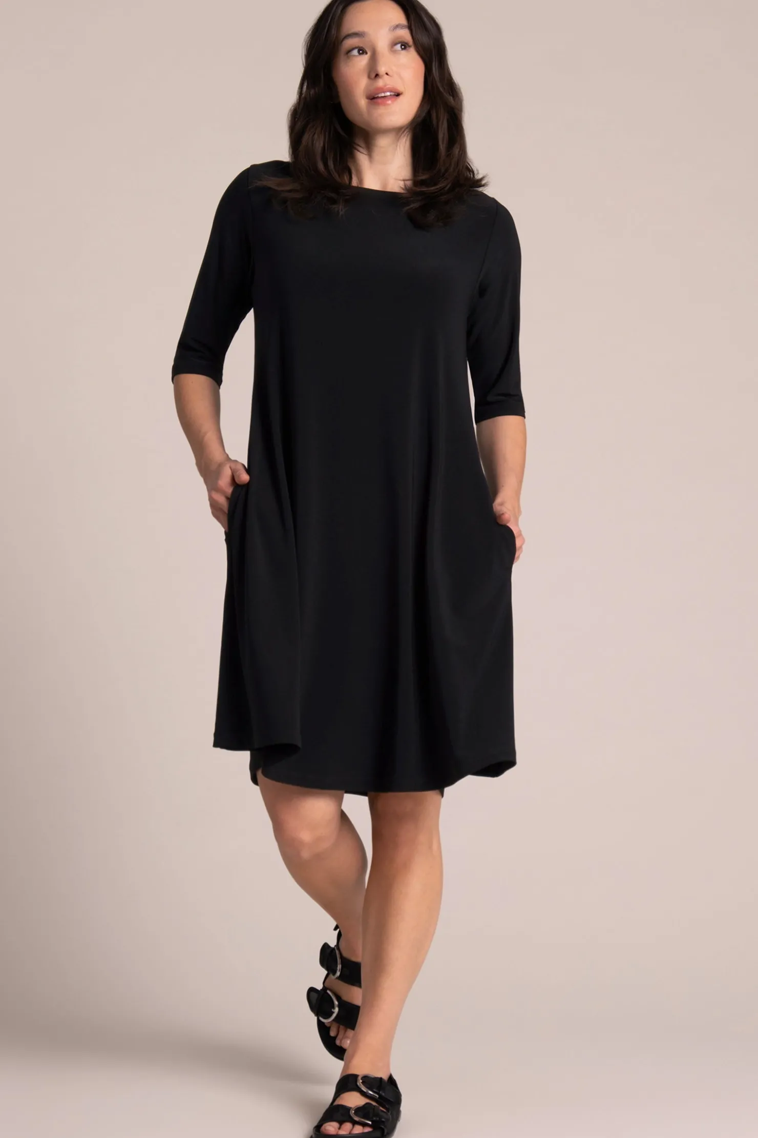 Sympli Dresses>Nu Trapeze Dress Black