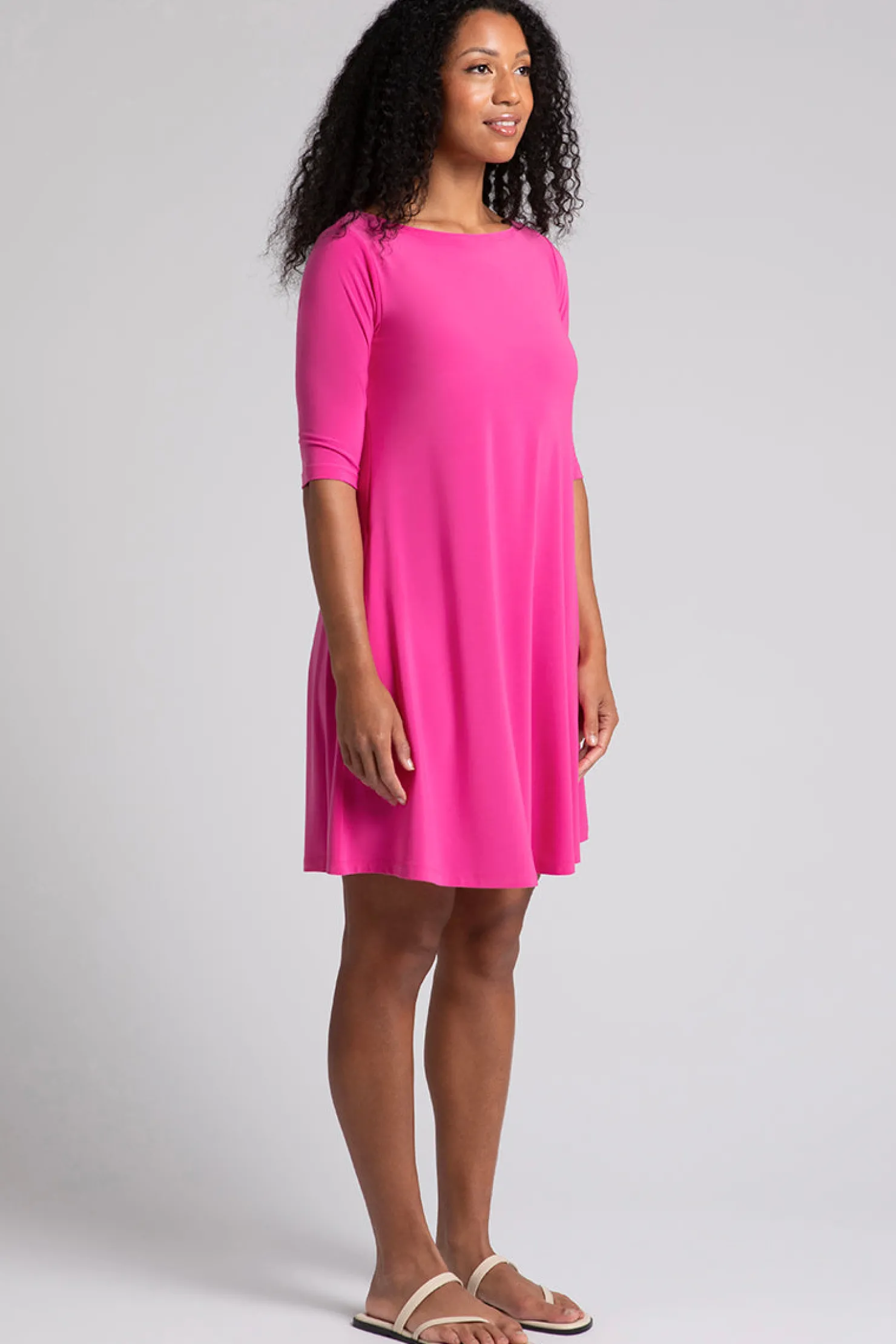 Sympli Dresses>Nu Trapeze Dress Peony
