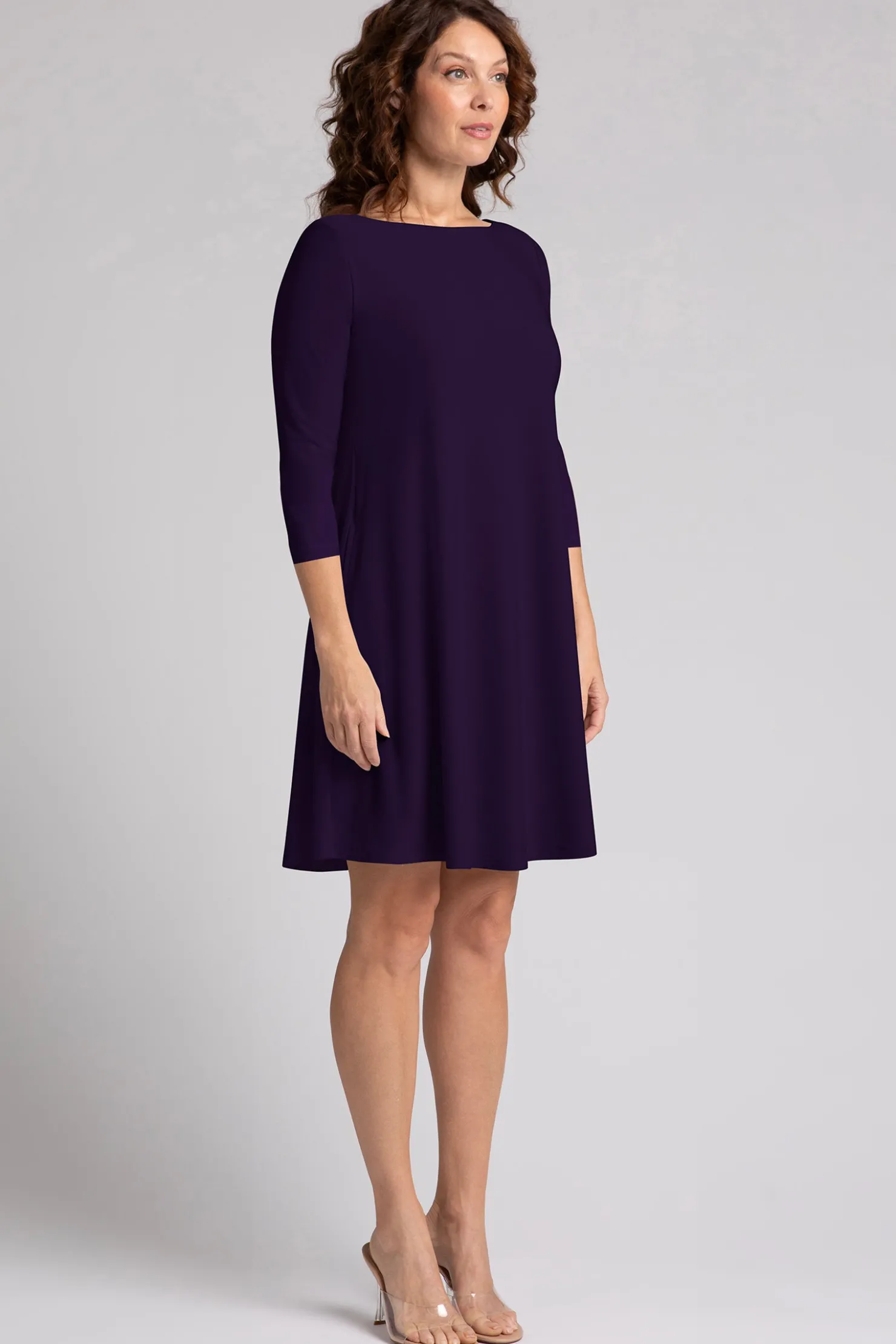 Sympli Dresses>Nu Trapeze Dress Blackberry