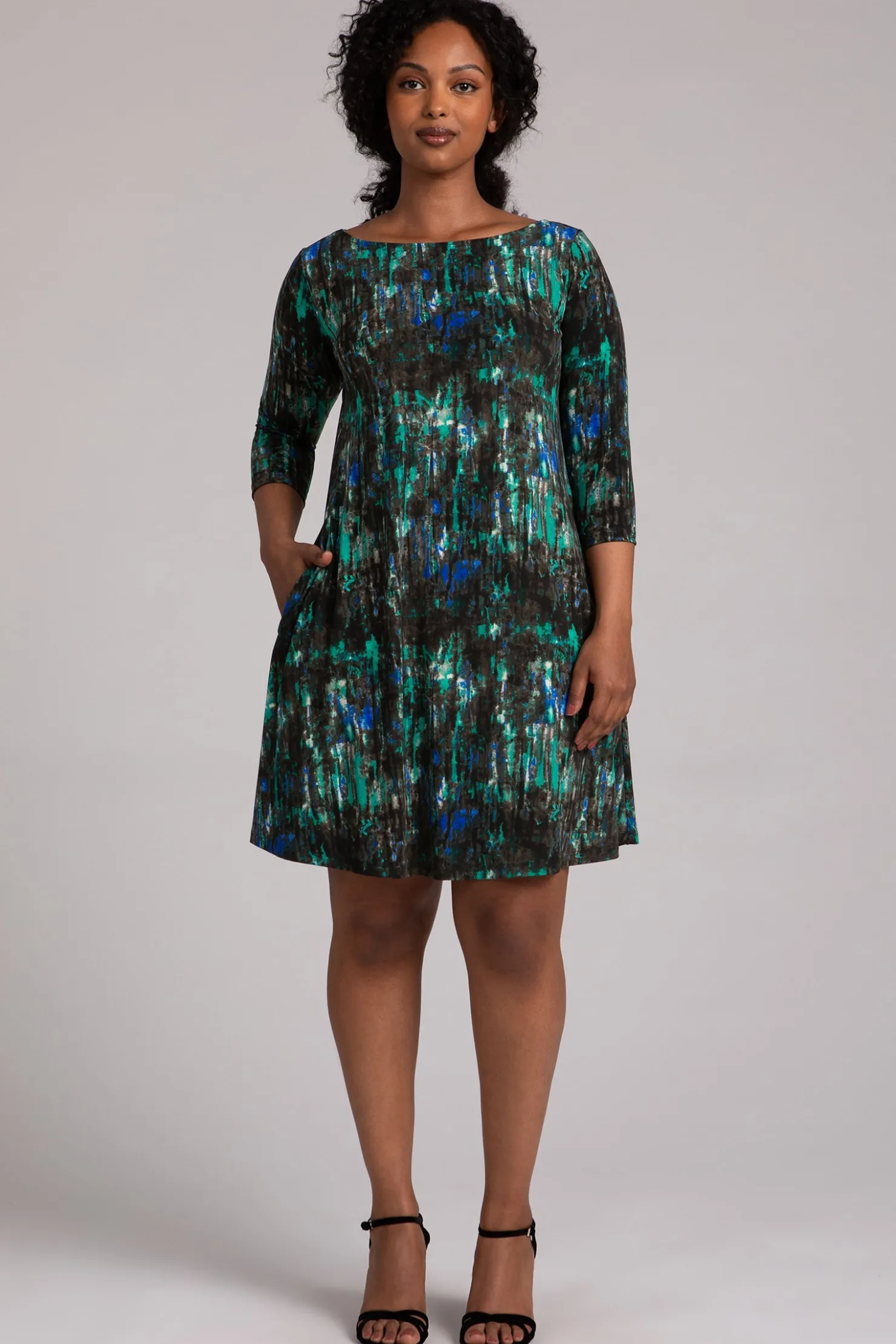 Sympli Dresses>Nu Trapeze Dress CamoForest