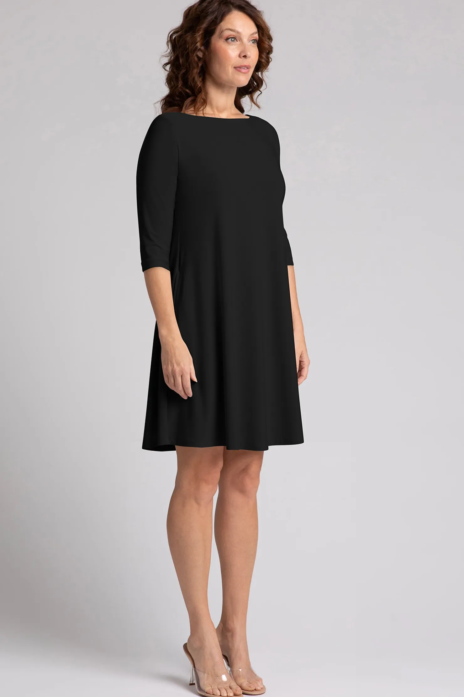 Sympli Dresses>Nu Trapeze Dress Black