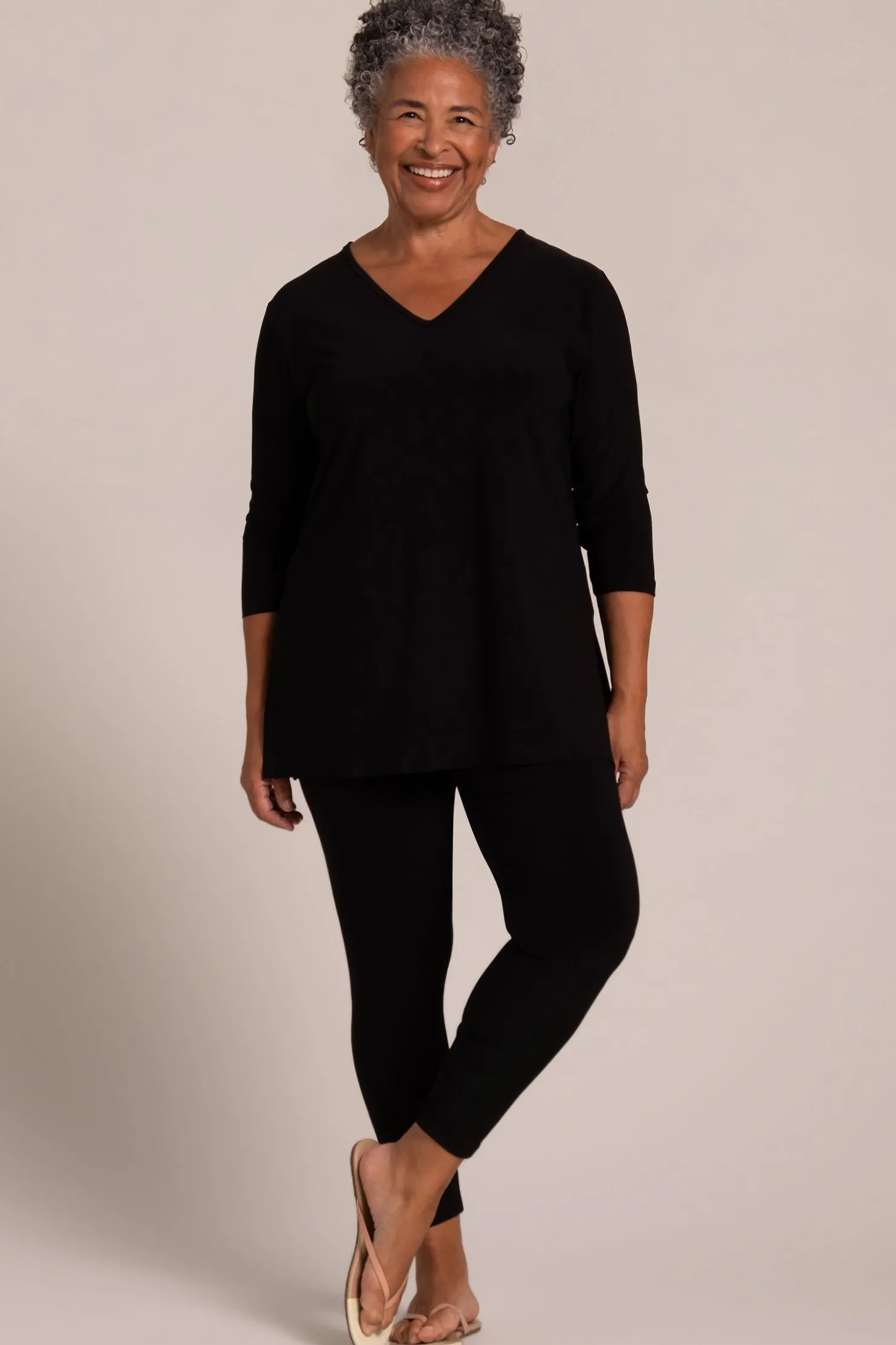 Sympli Bottoms>Nu Yoke Legging Black