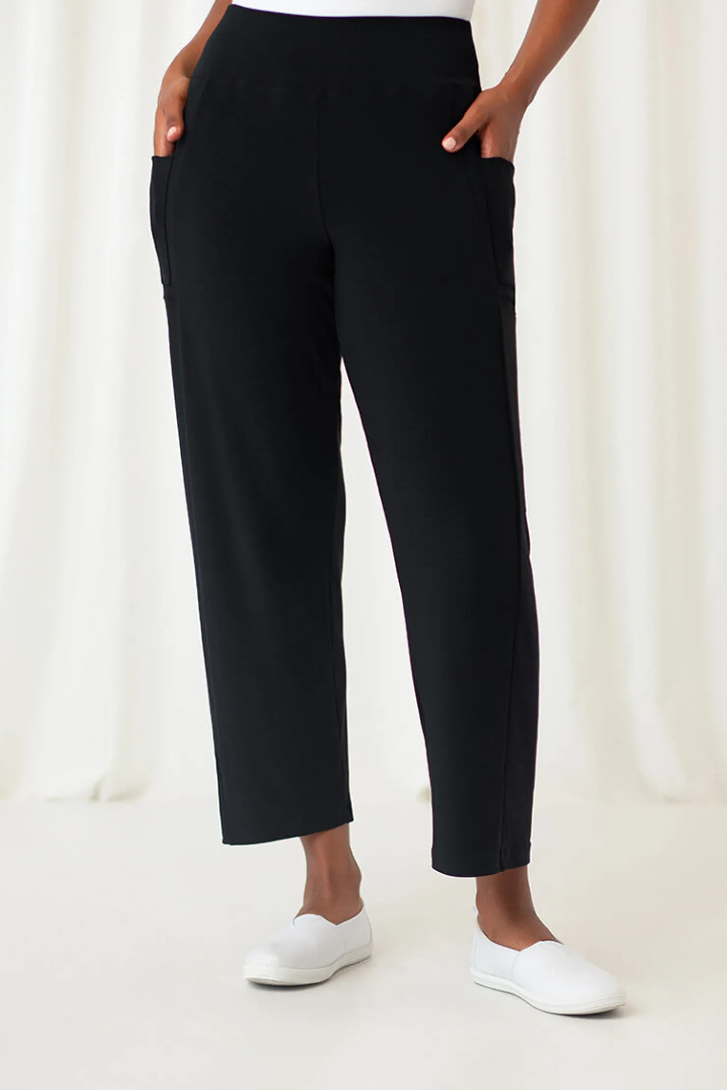 Sympli Bottoms>Pocket Ankle Pant Black