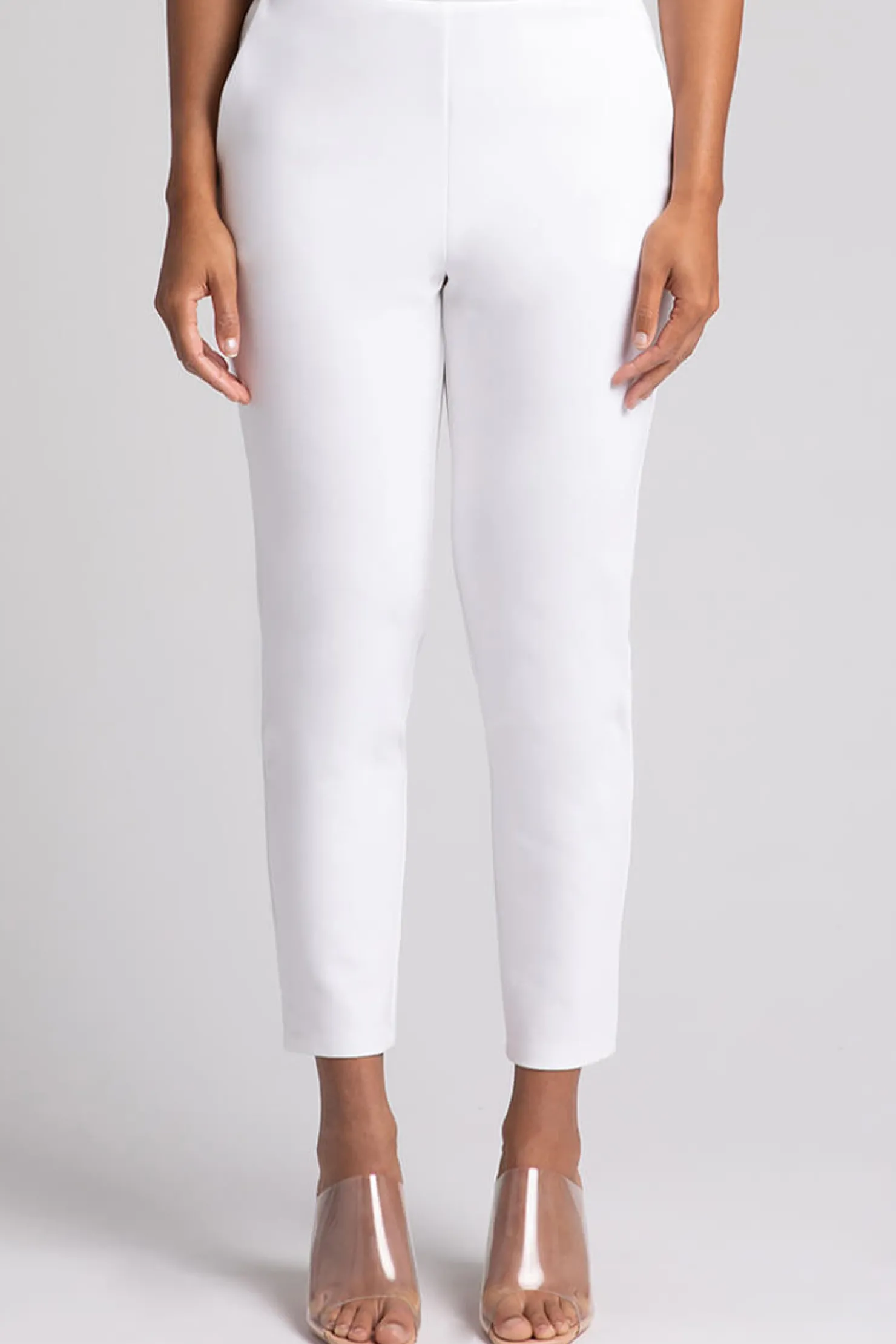 Sympli Bottoms>Ponte Cigarette Pant White