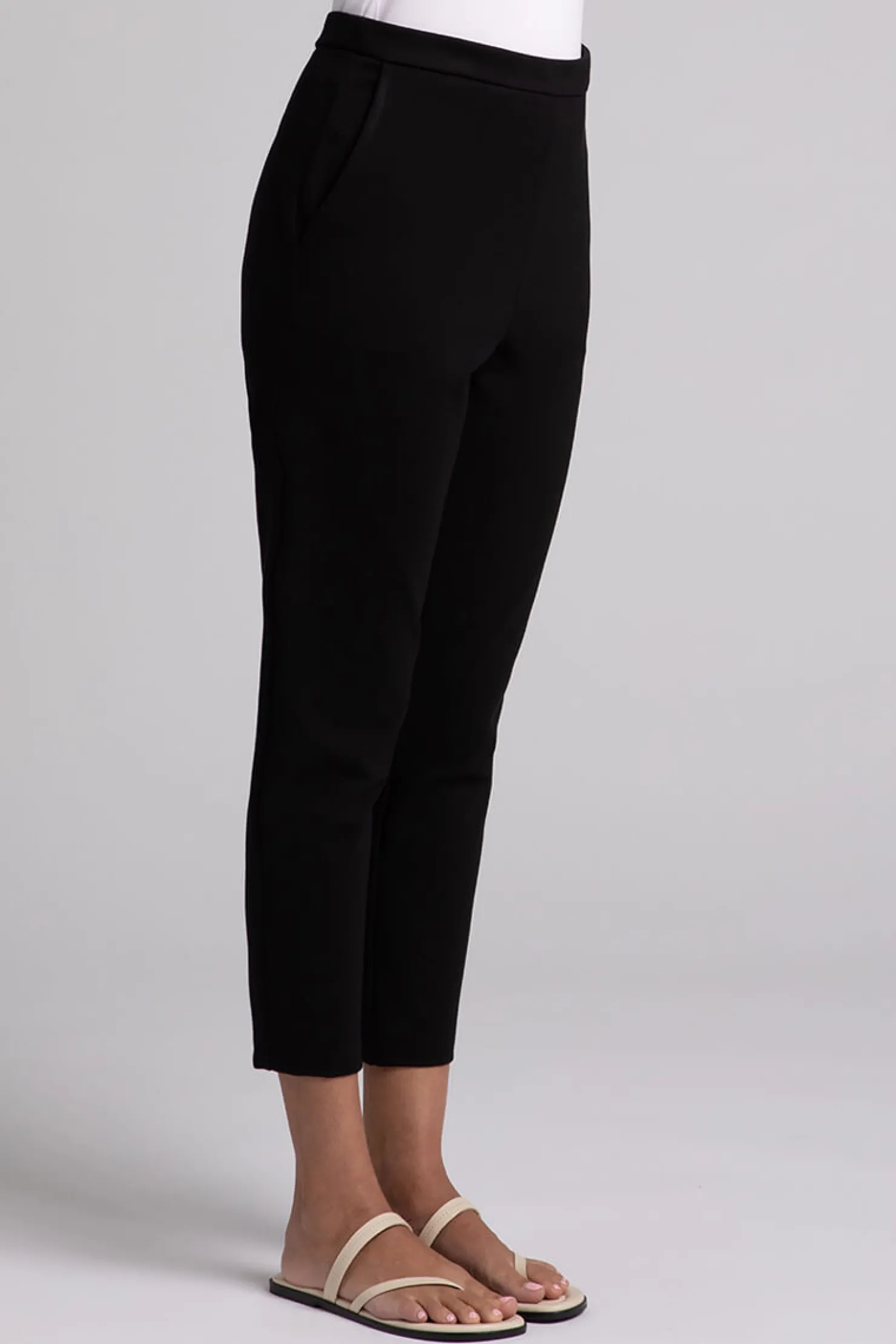 Sympli Bottoms>Ponte Cigarette Pant Black