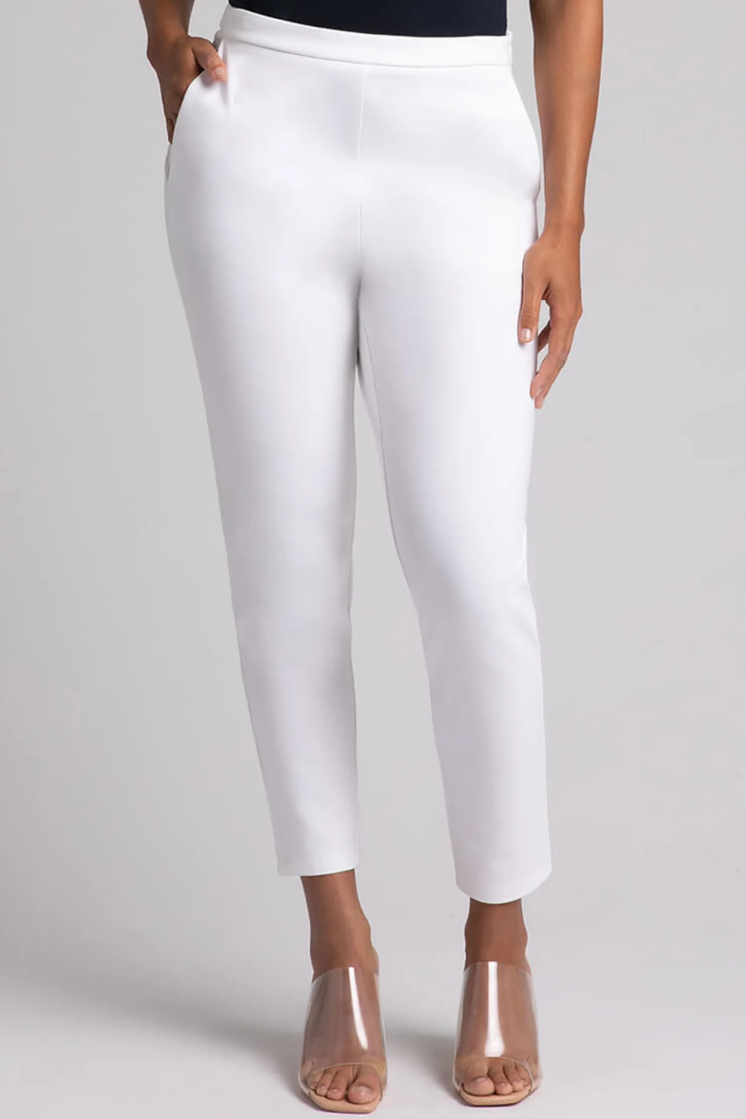 Sympli Bottoms>Ponte Cigarette Pant White