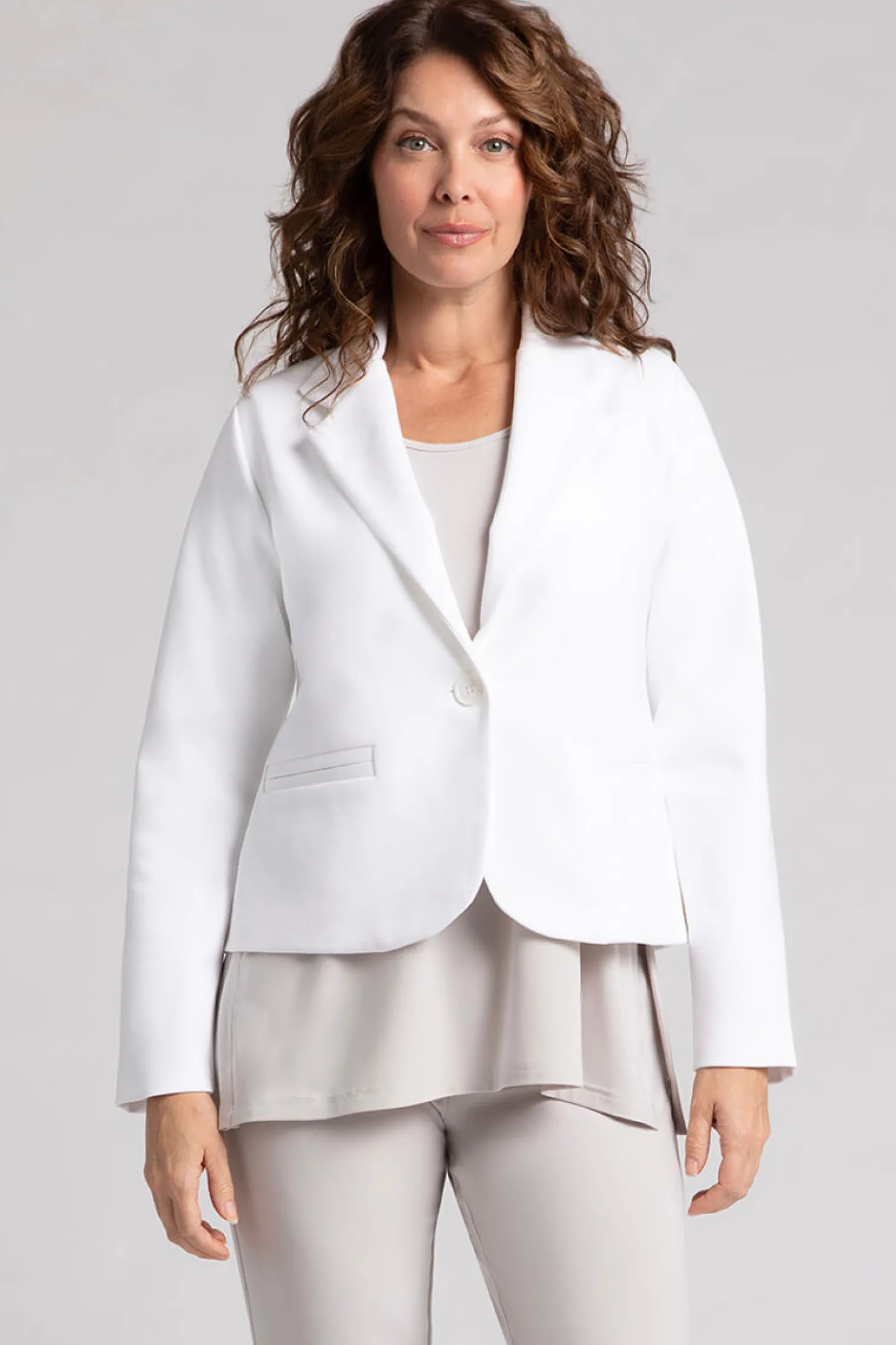Sympli Jackets & Coats>Ponte Classic Blazer White
