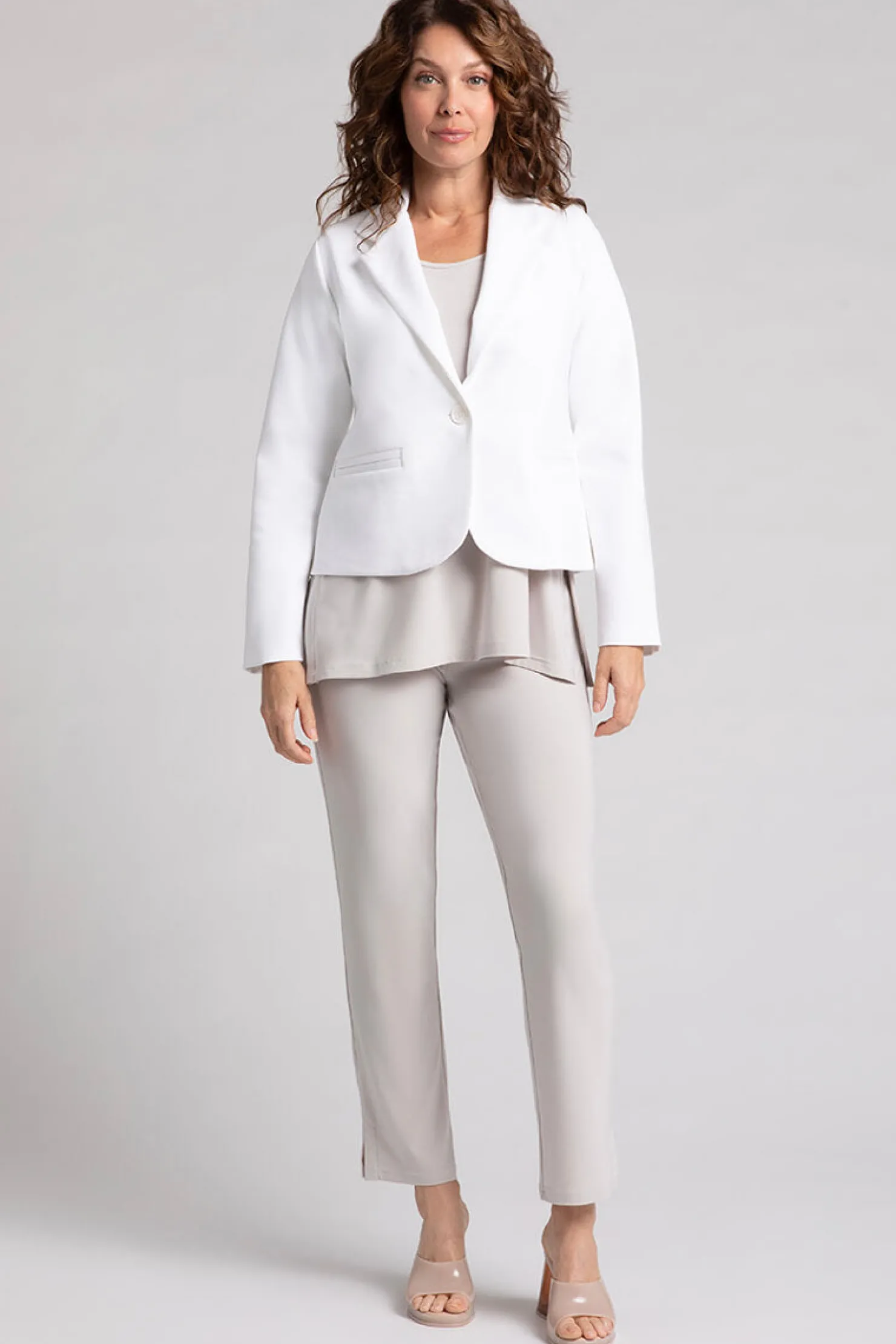 Sympli Jackets & Coats>Ponte Classic Blazer White