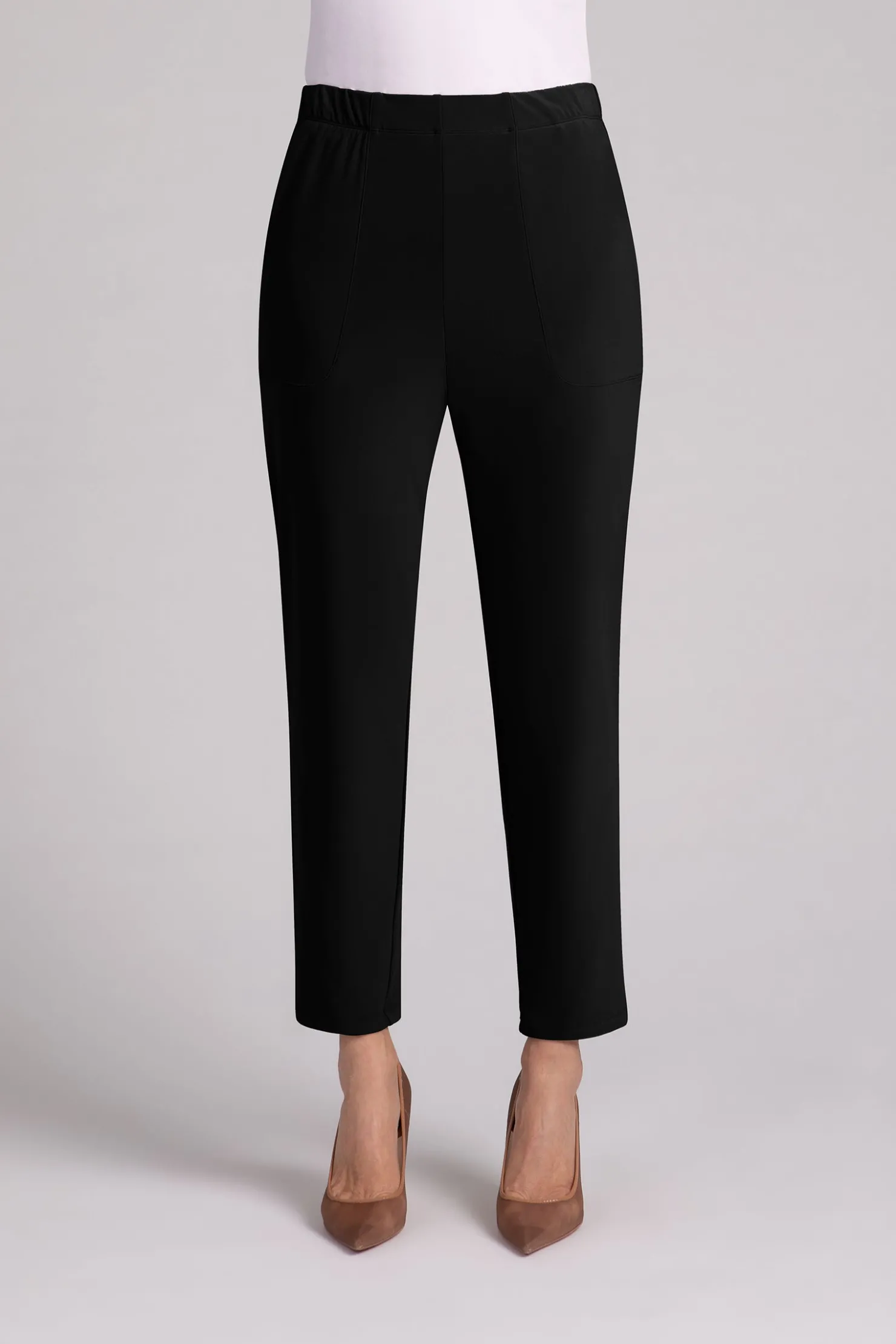 Sympli Bottoms>Ponte Easy Pull On Ankle Pant Black