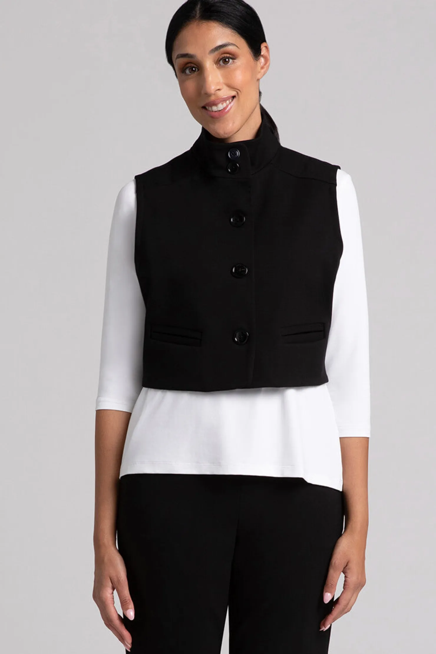 Sympli Jackets & Coats>Ponte Expedition Bolero Vest Black