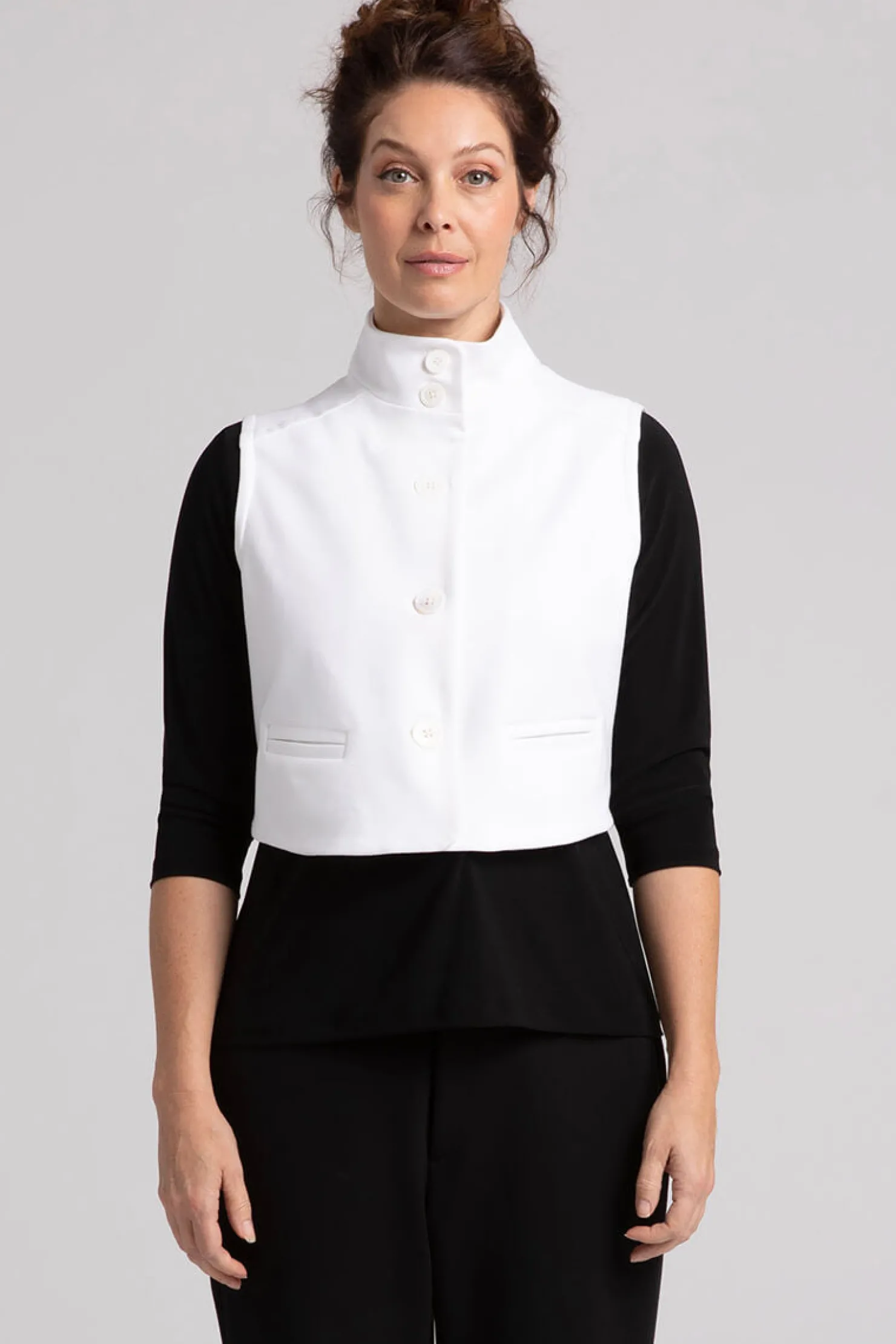 Sympli Jackets & Coats>Ponte Expedition Bolero Vest White