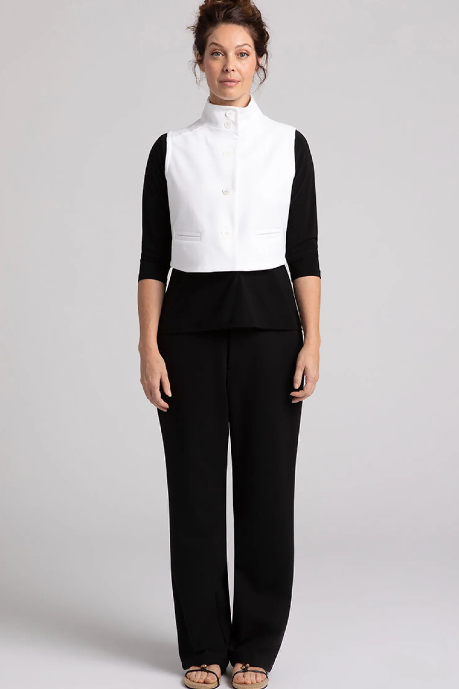 Sympli Jackets & Coats>Ponte Expedition Bolero Vest White