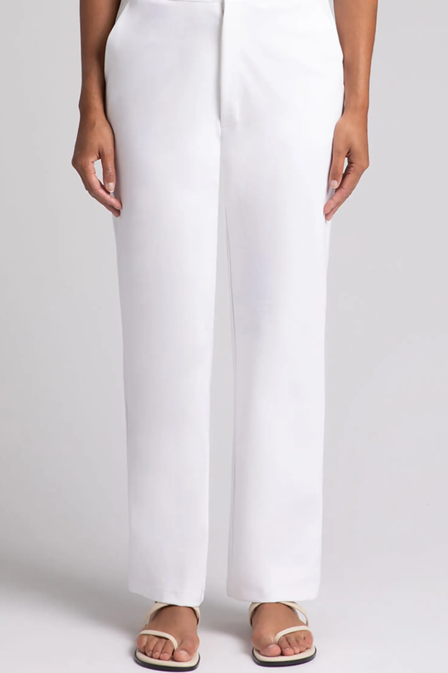 Sympli Bottoms>Ponte Expedition Stovepipe Trouser White
