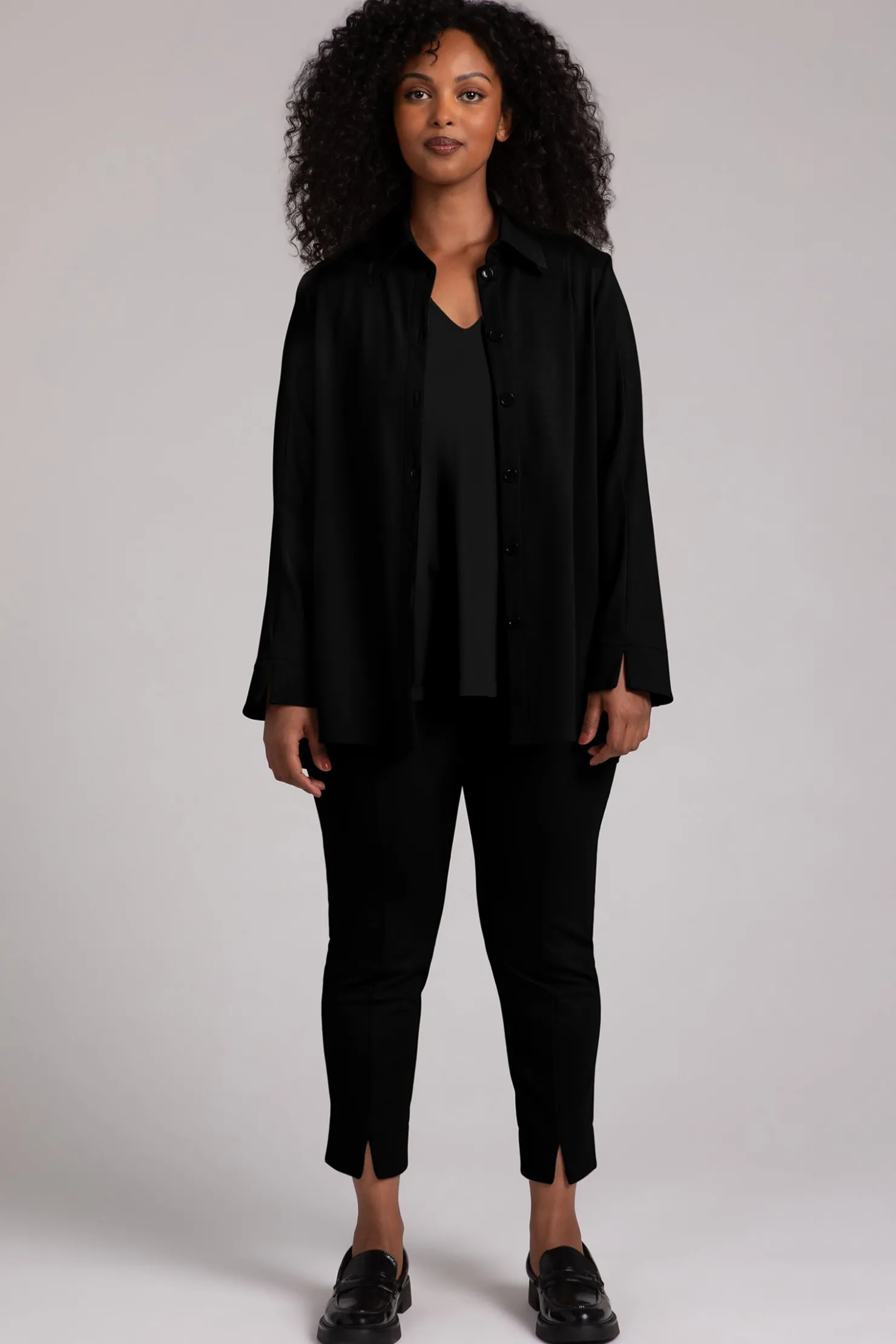 Sympli Jackets & Coats>Ponte Hepburn Shacket Black