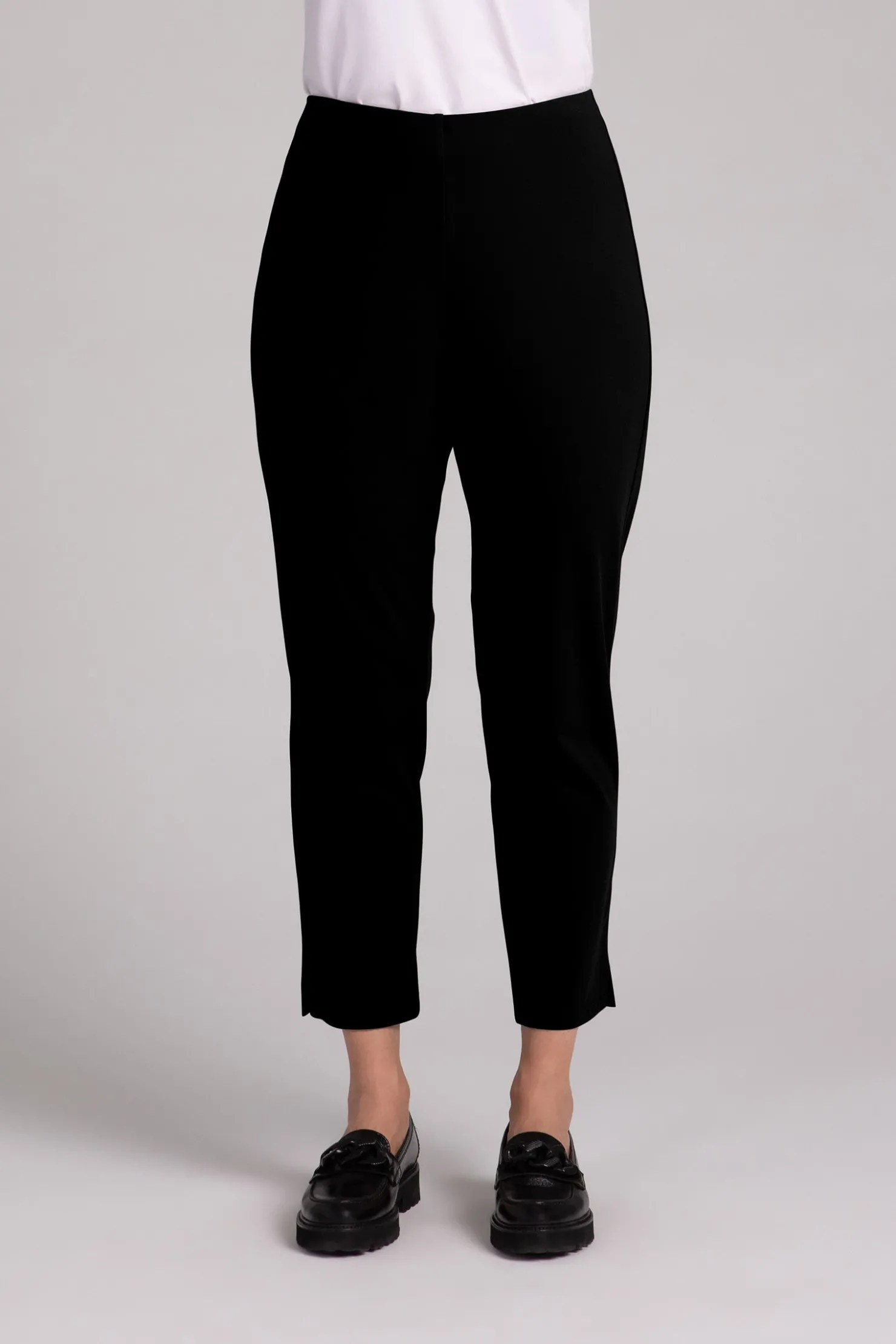 Sympli Bottoms>Ponte Narrow Ankle Pant Black