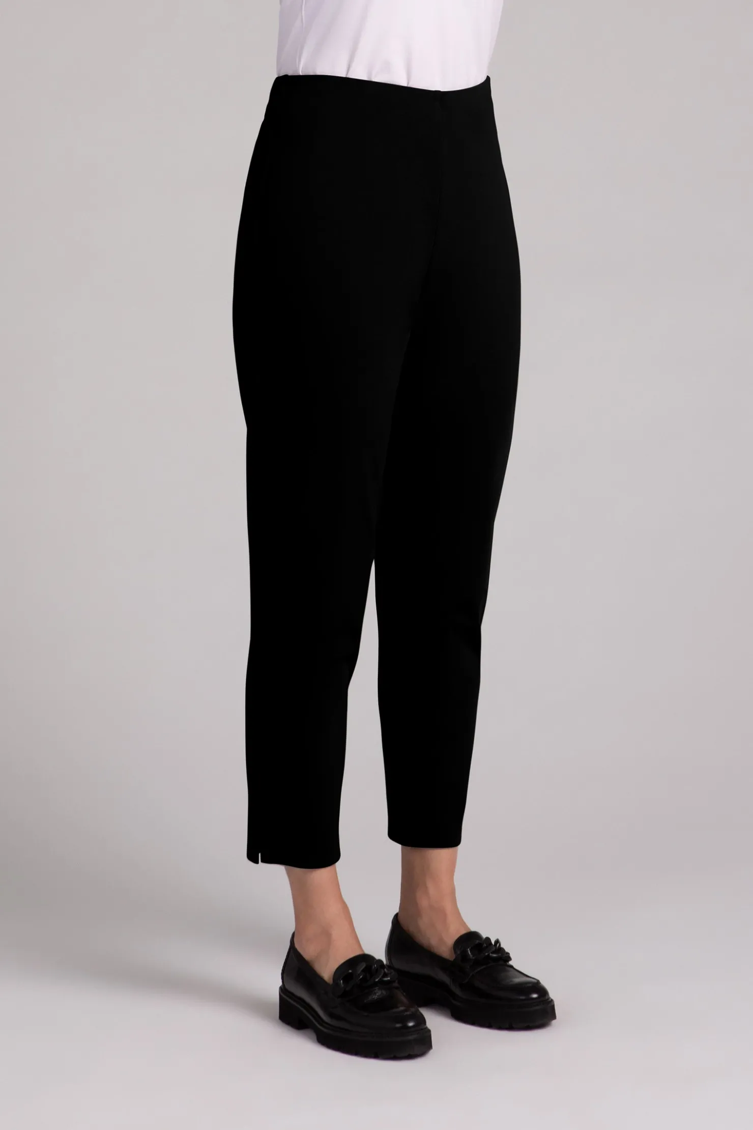 Sympli Bottoms>Ponte Narrow Ankle Pant Black