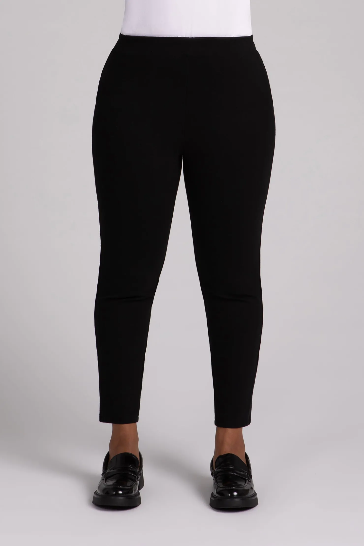 Sympli Bottoms>Ponte Pull On Pencil Ankle Pant Black