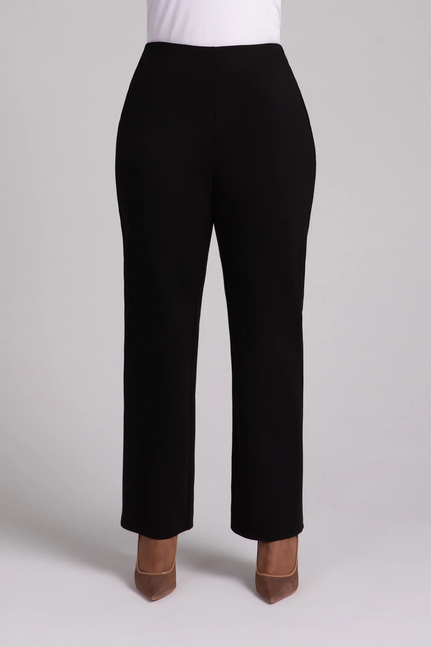 Sympli Bottoms>Ponte Pull On Stovepipe Pant Black