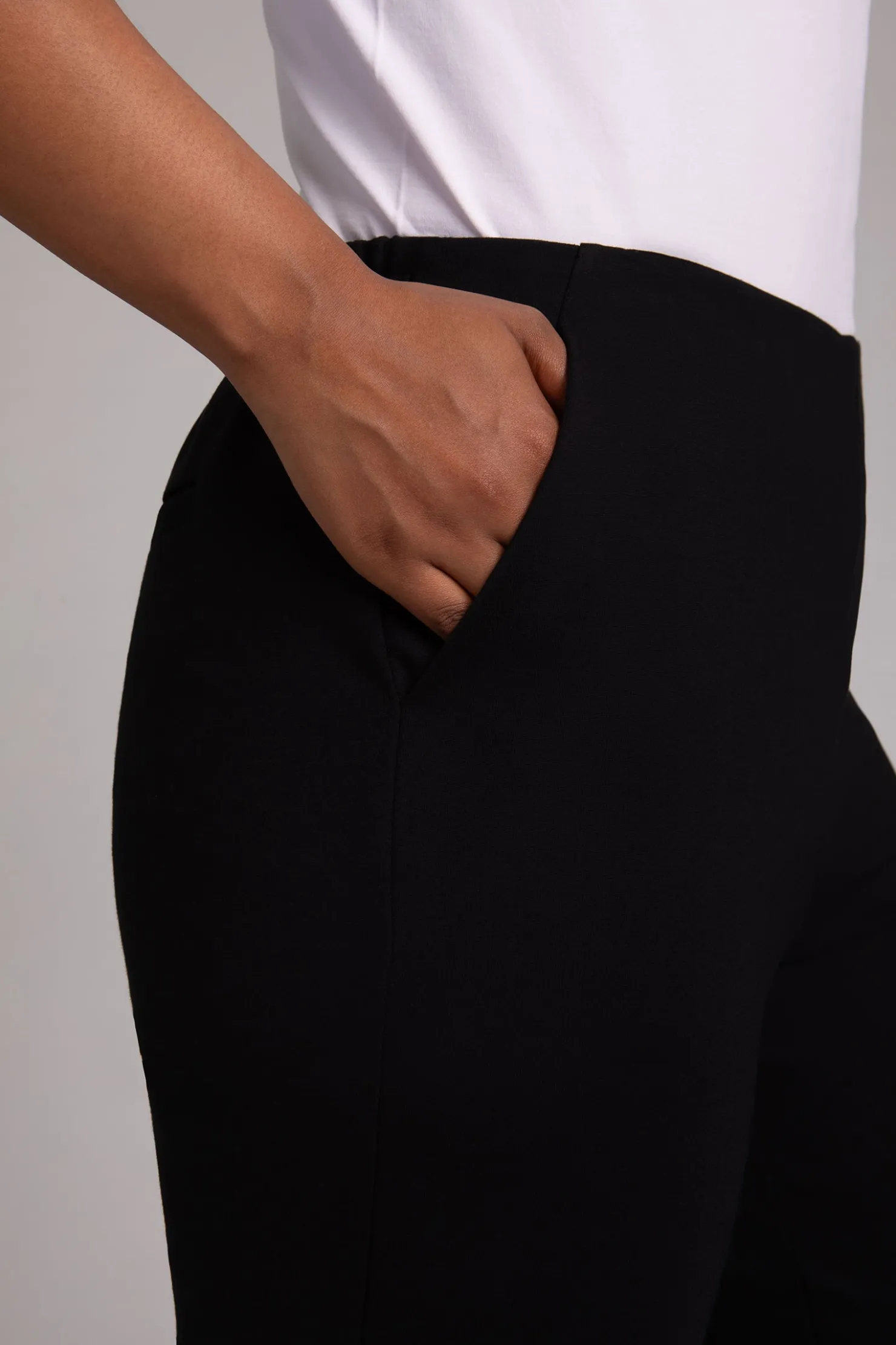 Sympli Bottoms>Ponte Pull On Stovepipe Pant Black