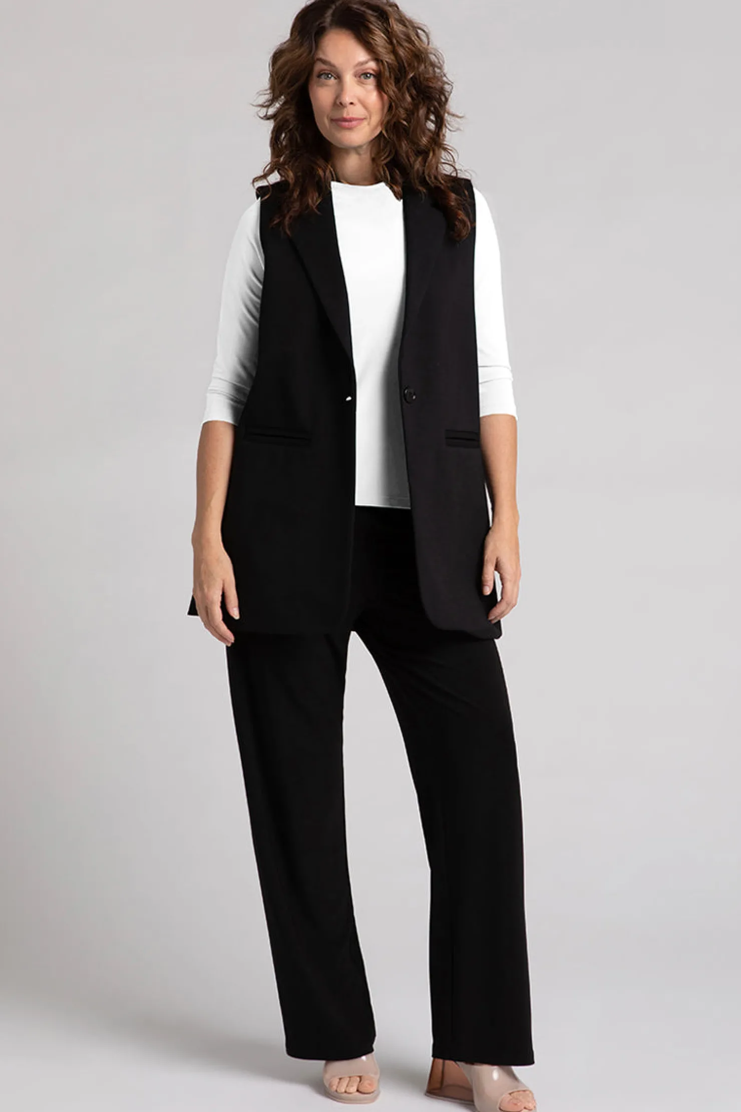 Sympli Jackets & Coats>Ponte Sleeveless Jacket Black